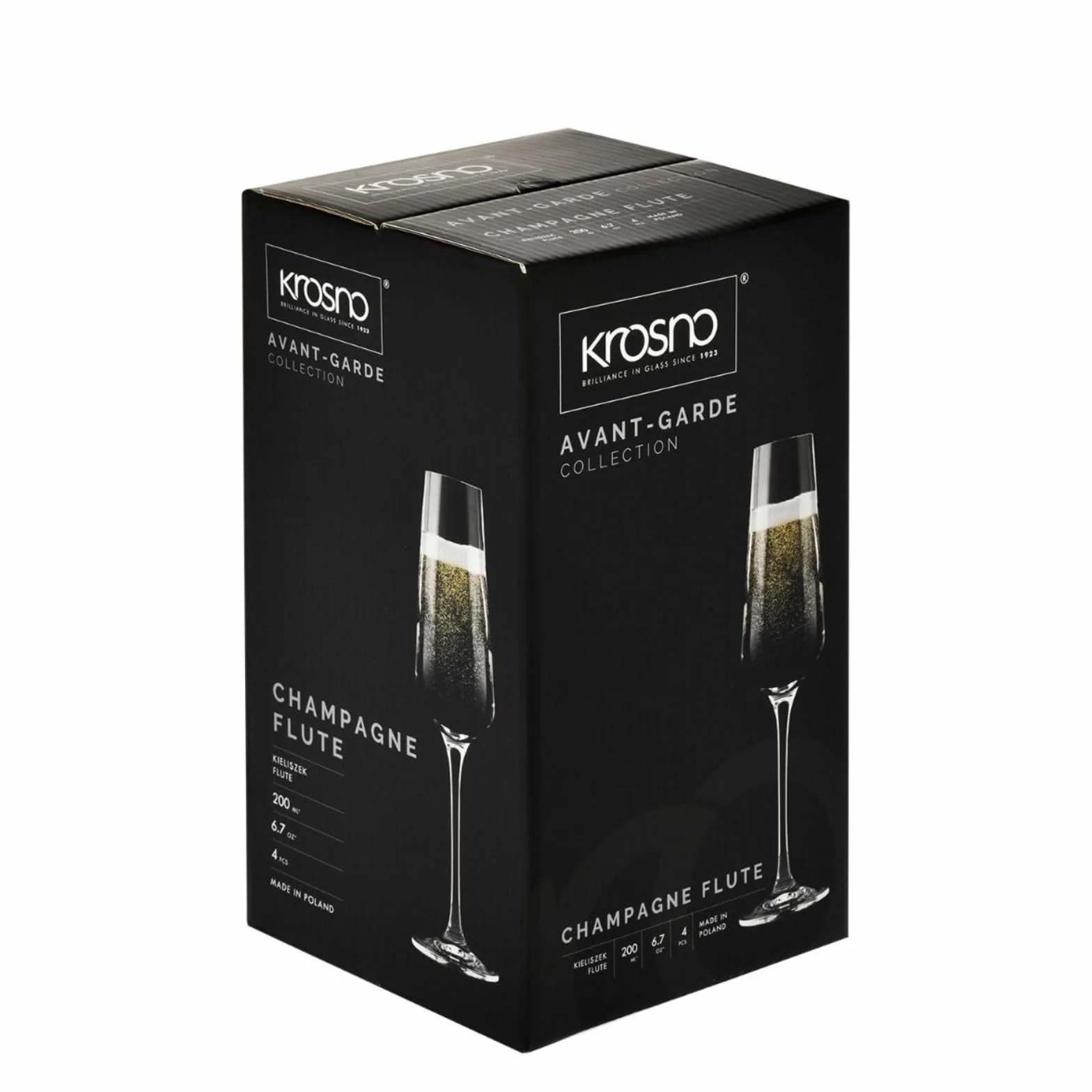 KROSNO Kieliszki do szampana Komplet 4 sztuk 200 ml Avant-Garde Szkło kryształowe bezołowiowe