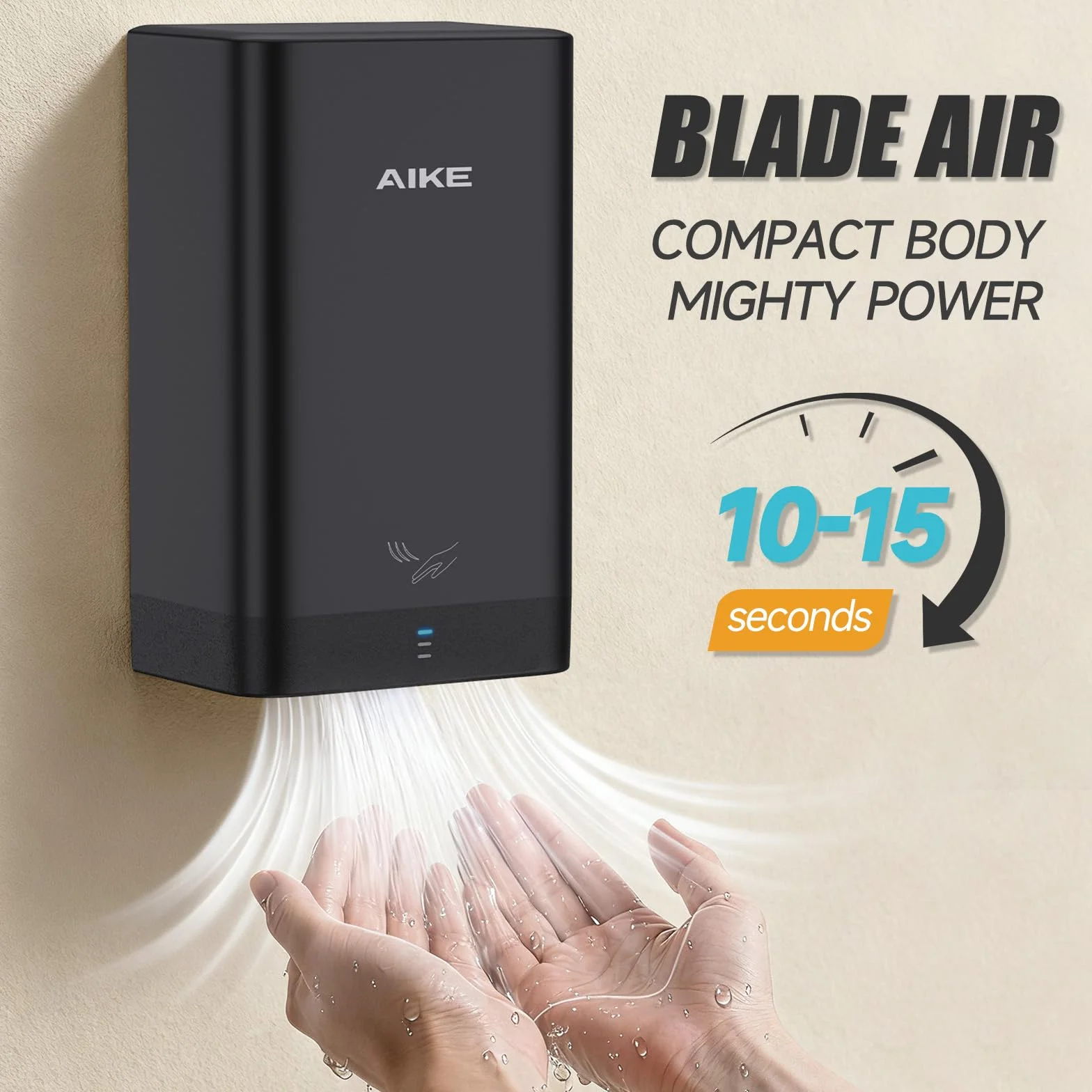AIKE Suszarka do rąk 900W 220V ABS AK2822 Czarna