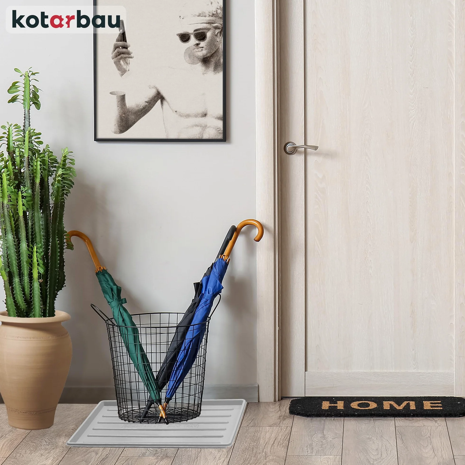 KOTARBAU Ociekacz na Buty 45 x 30 cm Mata do Przedpokoju Szara