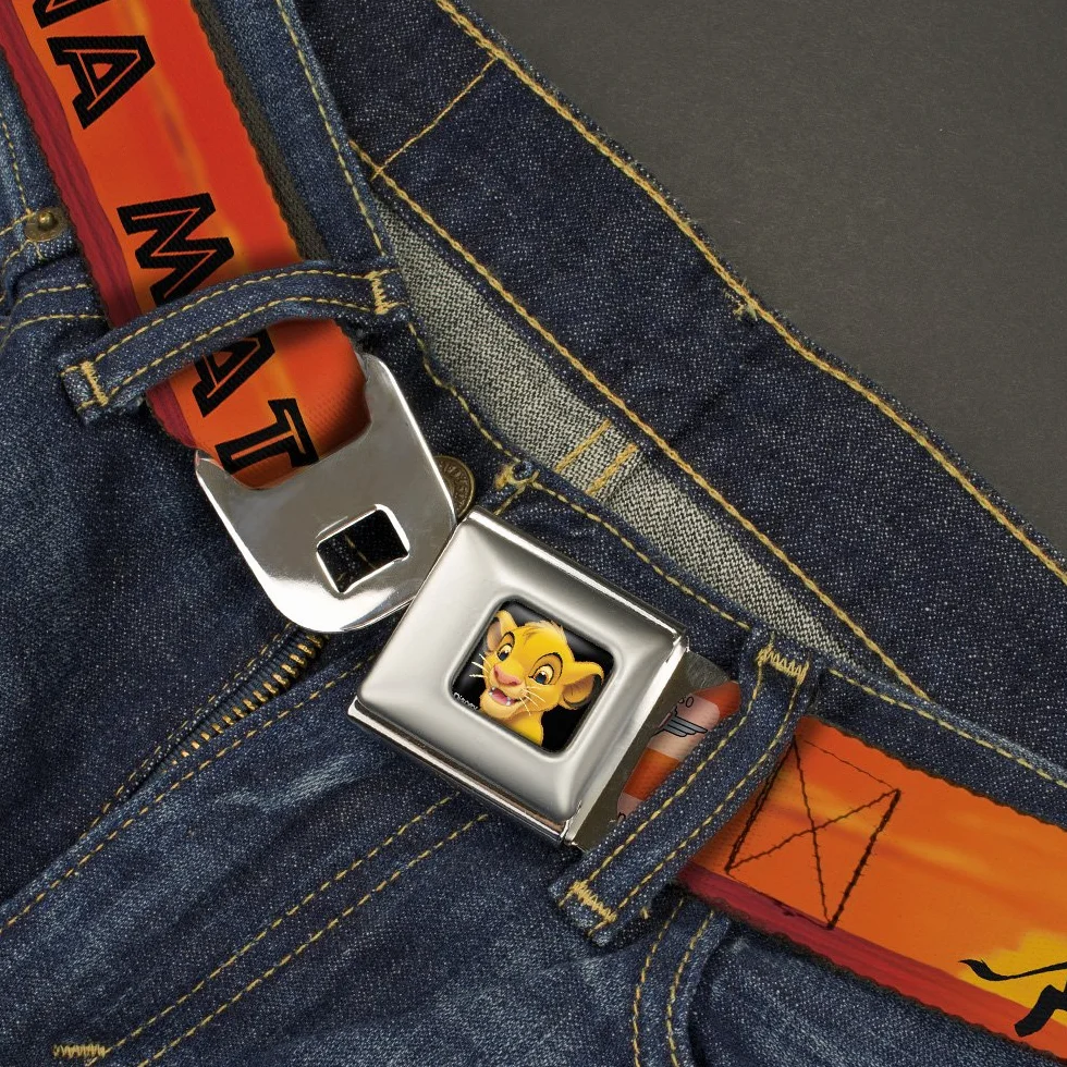 Buckle-Down Pas bezpieczeństwa Król Lwa HAKUNA MATATA pomarańczowy/czarny 2,5 cm x 50-86 cm