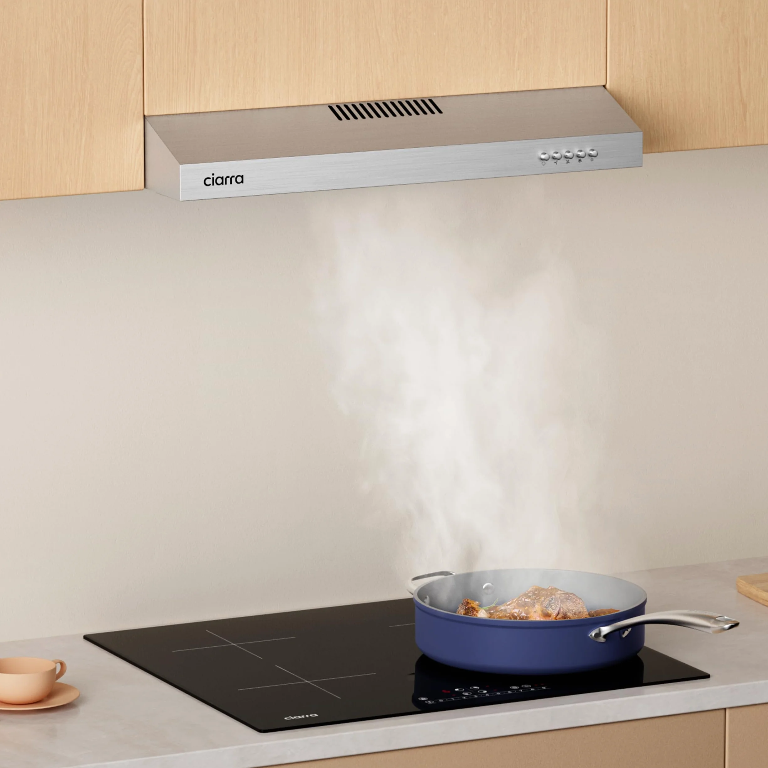 CIARRA AWS6903D Okap kuchenny 60 cm stal nierdzewna A+