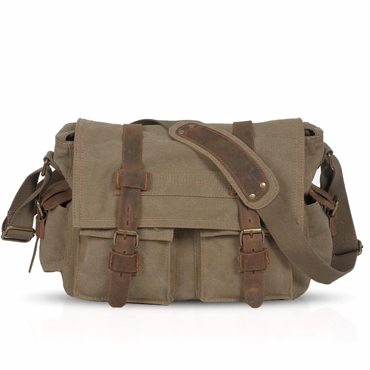 FANDARE torba kurierska unisex, płócienna torba na uczelnię, torba na książki, podróżna, dojazdy do pracy, torba na ramię, 14-calowa torba na ramię, na laptopa, dla mężczyzn/kobiet