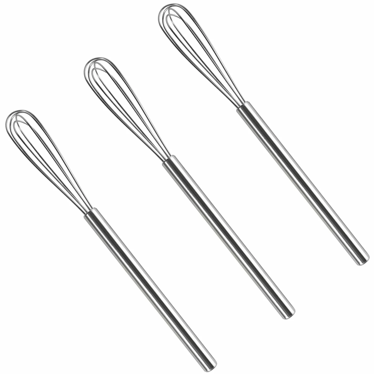 Webake Mini małe długie trzepaczki ze stali nierdzewnej 3 szt. trzepaczki do jajek do mieszania, ubijania, spieniania i mieszadła