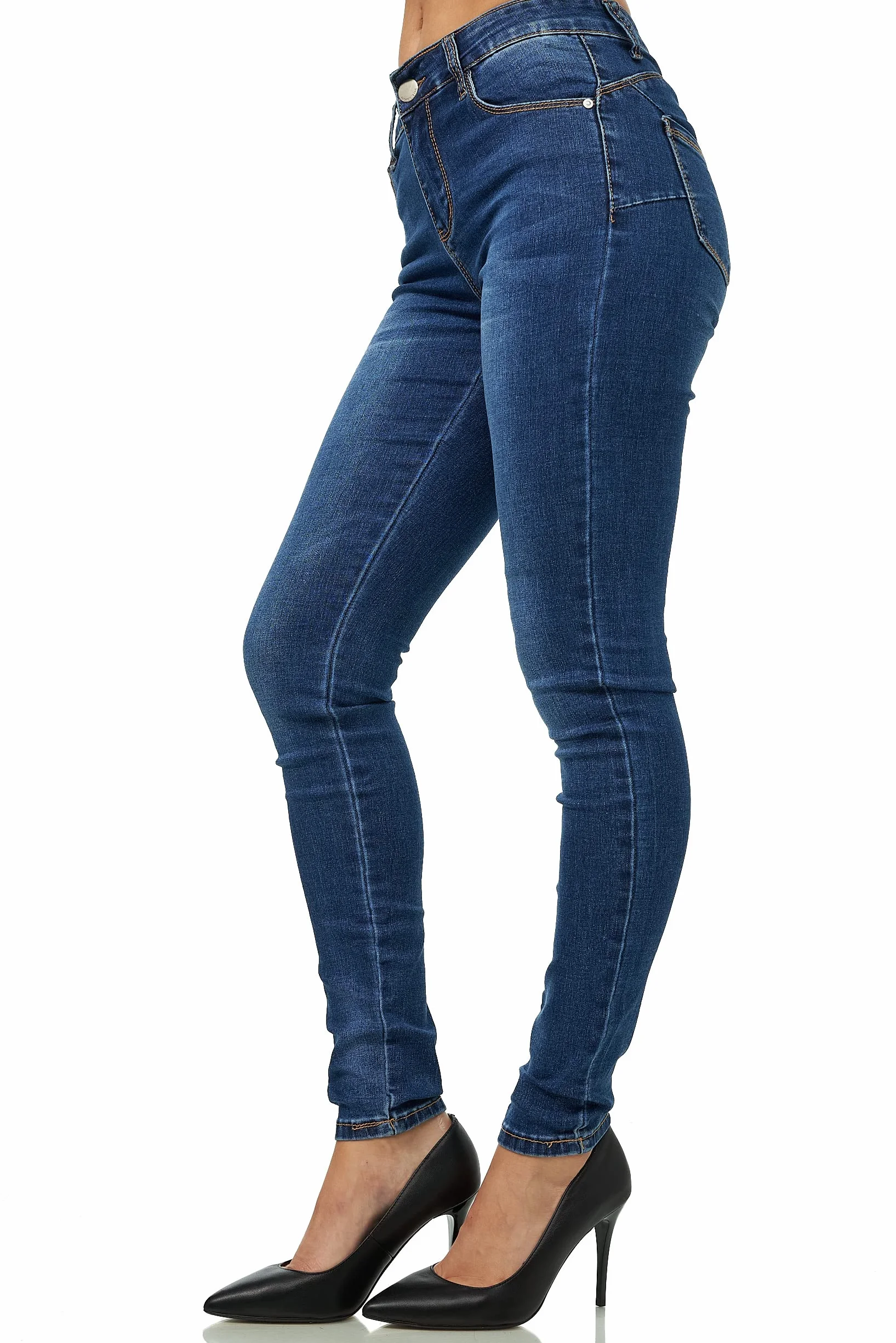 Elara Damskie Spodnie Elastyczne Push Up Jeans Chunkyrayan