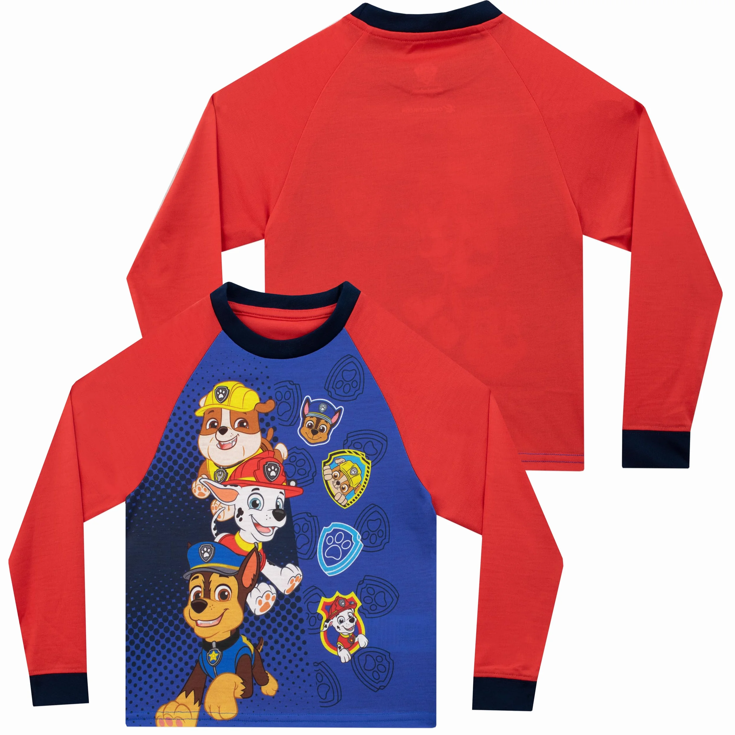 Piżamy dla chłopców z Paw Patrol | Zestaw piżam dla chłopców z Rubblem, Marshallem i Chase'em | Długorękawnik dla chłopców