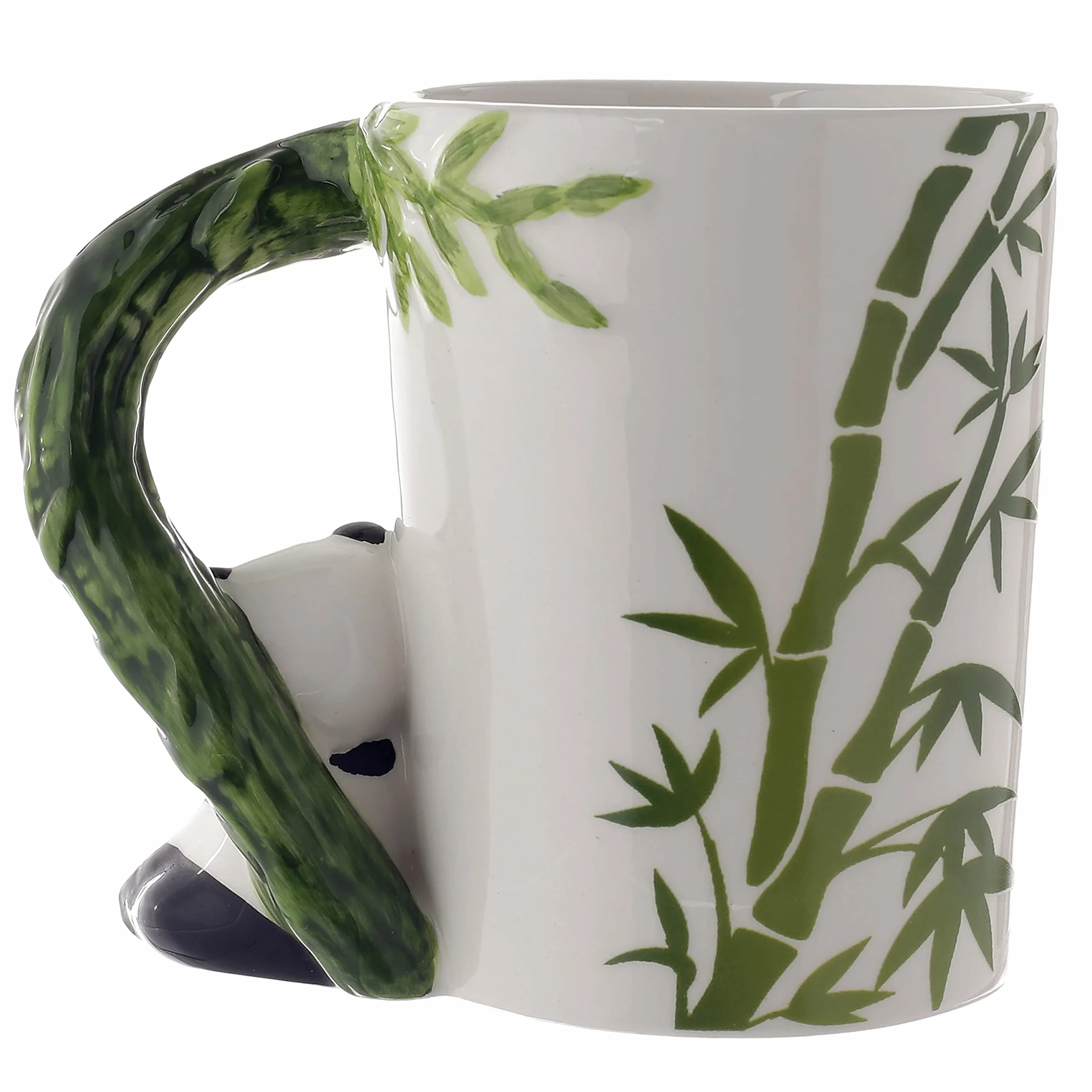Puckator Panda ceramiczny kubek z bambusową kalkomanią uchwyt do herbaty kawy