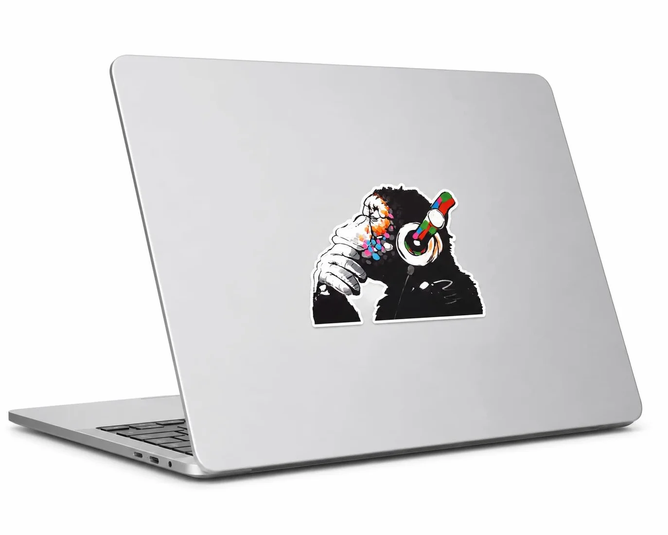 Projekt słuchawek Banksy Thinker, małpa, sztuka ścienna, graffiti, naklejka winylowa, miejska sztuka, okno, samochód, naklejka na laptopa, rozmiar M, 10 x 7 cm, 2 szt