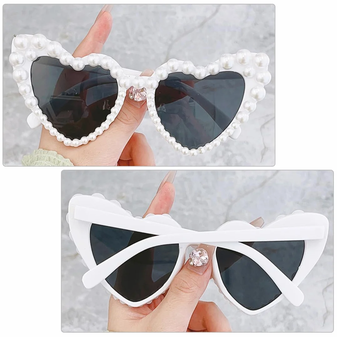 Augesak Okulary przeciwsłoneczne w kształcie serca, okulary przeciwsłoneczne w stylu vintage, UV400, ochrona przed słońcem, okulary przeciwsłoneczne w kształcie serca, modne okulary w kształcie serca