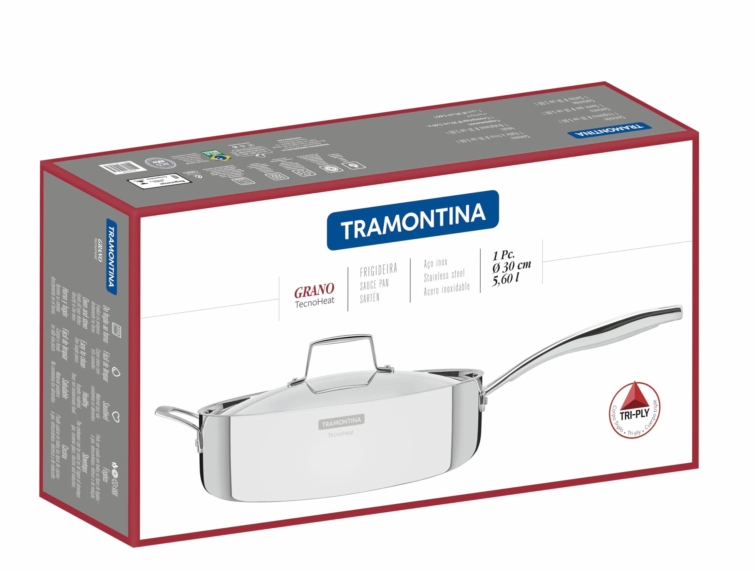 Tramontina Grano Patelnia Stal Nierdzewna 5,6 l