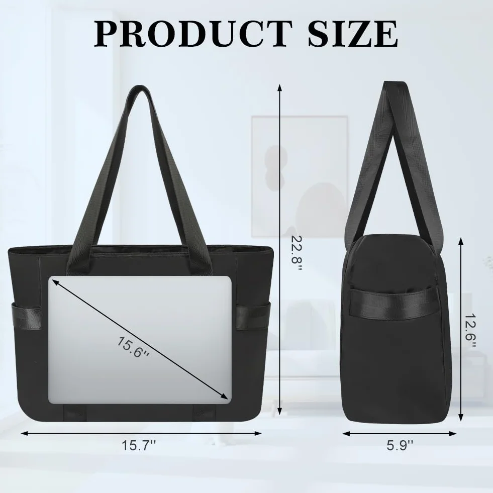 Aucuu Torba Tote, Duża Torba na Ramię, Torba Podróżna Tote z Przegródką na Laptopa, Składana Torebka, Wodoodporne Torby Tote na Laptopa z Zamkiem Błyskawicznym do Podróży, Pracy, Szkoły, Zakupów, #1