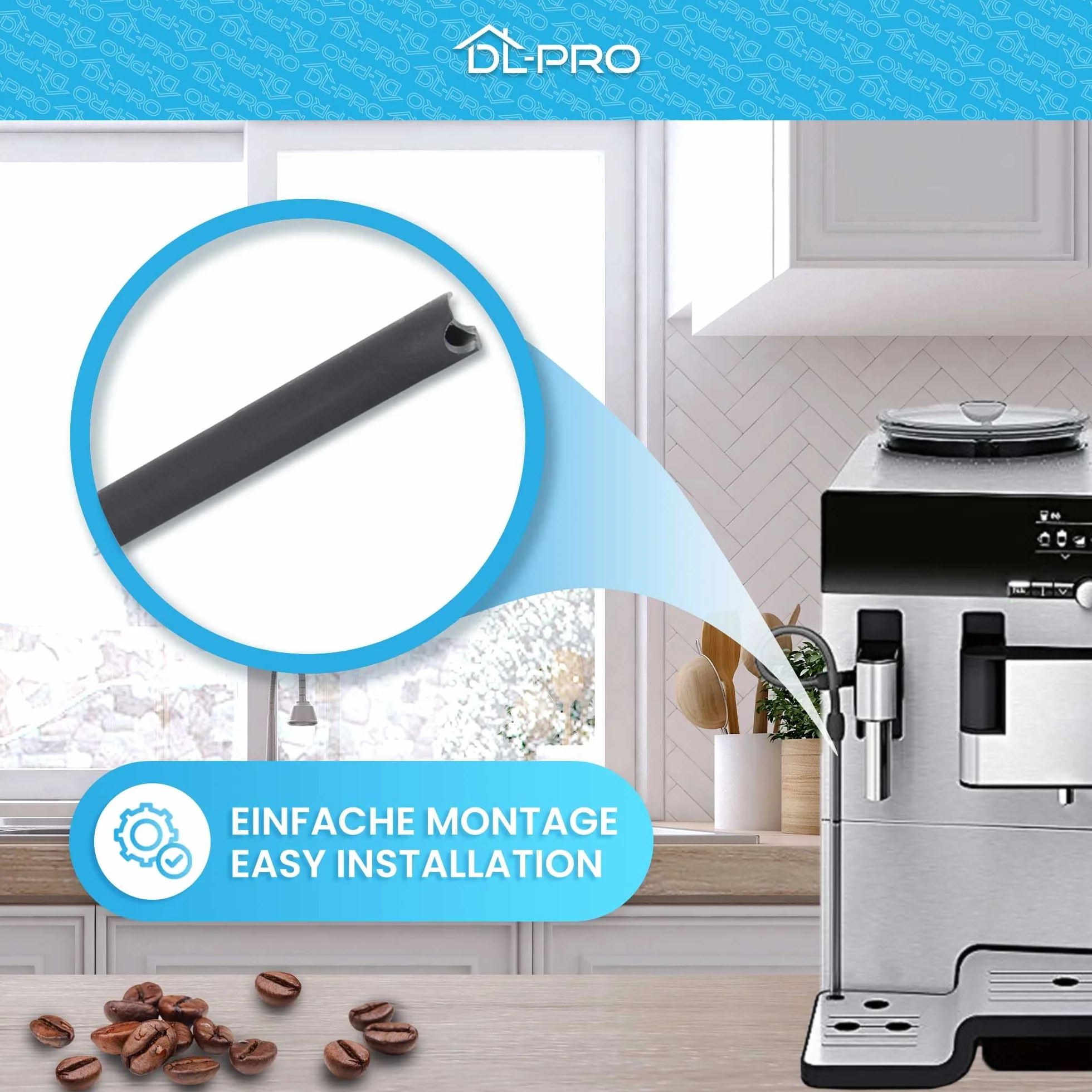 DL-pro Rura ssąca do mleka pasująca do Siemens EQ6 EQ7 EQ8 EQ9 IQ700 12011773 180 mm do ekspresów do kawy ekspresu do kawy ekspres do kawy rura do mleka