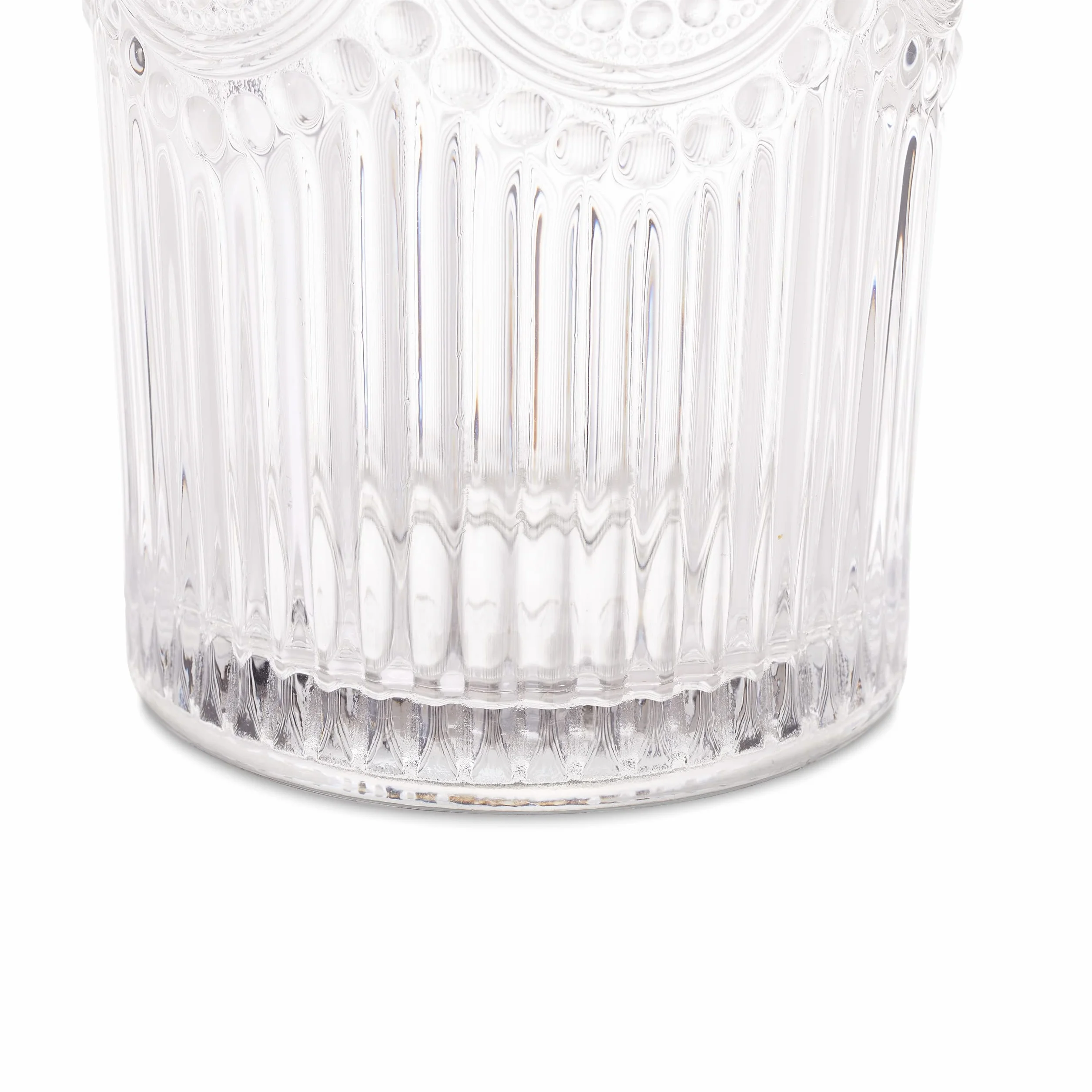 Relaxdays Szklanki do picia, zestaw 4 sztuk, 400 ml, szklanki w stylu vintage, na wodę, sok, limonka, nadają się do mycia w zmywarce, przezroczyste szklanki na wodę, 13 x 8 cm