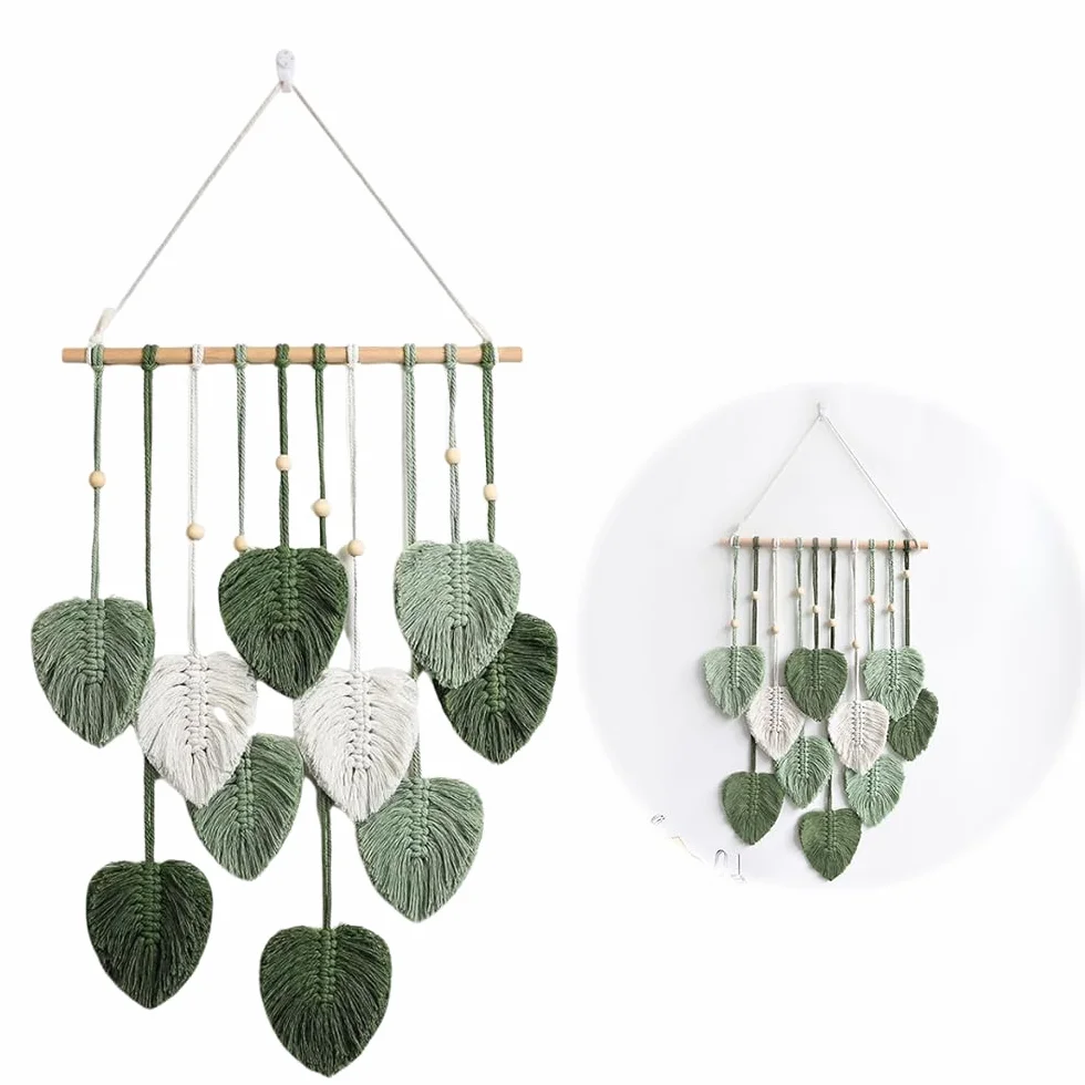 Mineup Makrama, makrama, dywan ścienny w stylu boho, makrama, dekoracja ścienna w stylu boho, ręcznie tkana, dekoracja ścienna do salonu, sypialni, na zewnątrz