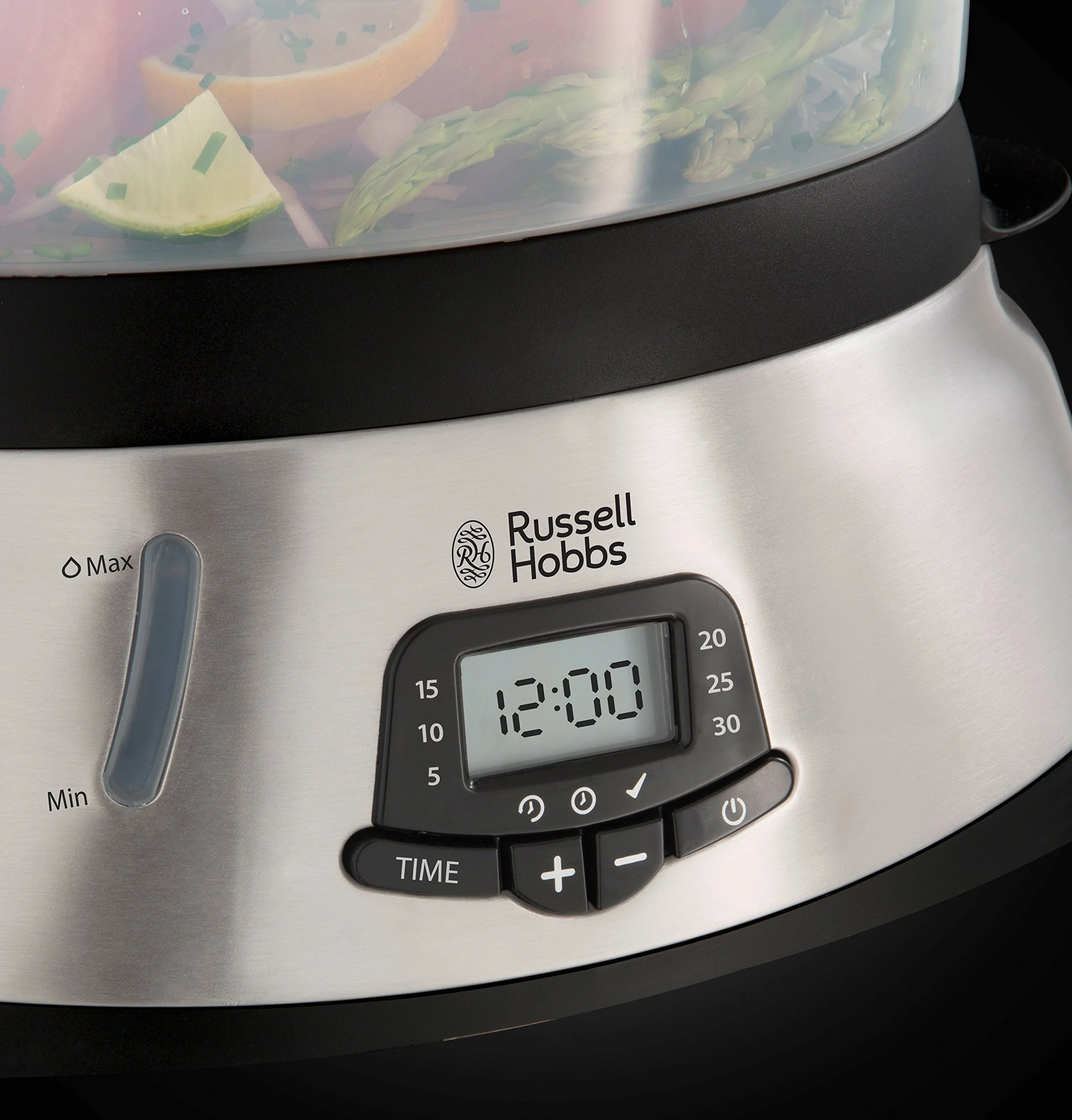 Russell Hobbs Parowar 10,5L cyfrowy wyświetlacz programowalny timer 3 pojemniki do gotowania na parze miska do ryżu 23560-56