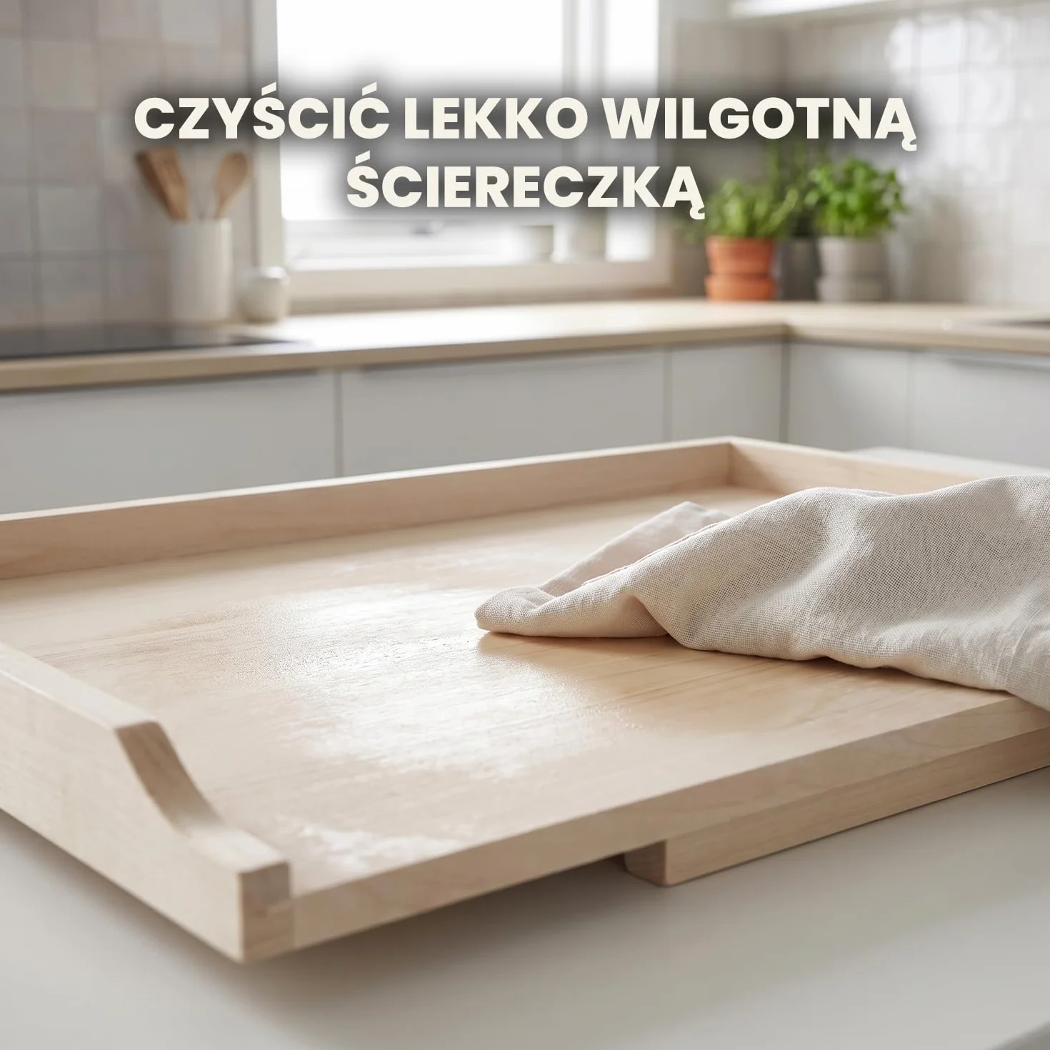 Duża solidna stolnica drewniana 50x63 z rantem - stolnica z nielakierowanego drewna do łatwego wyrabiania ciasta, utrzymania czystości w kuchni, odporna na nacisk i pęknięcia