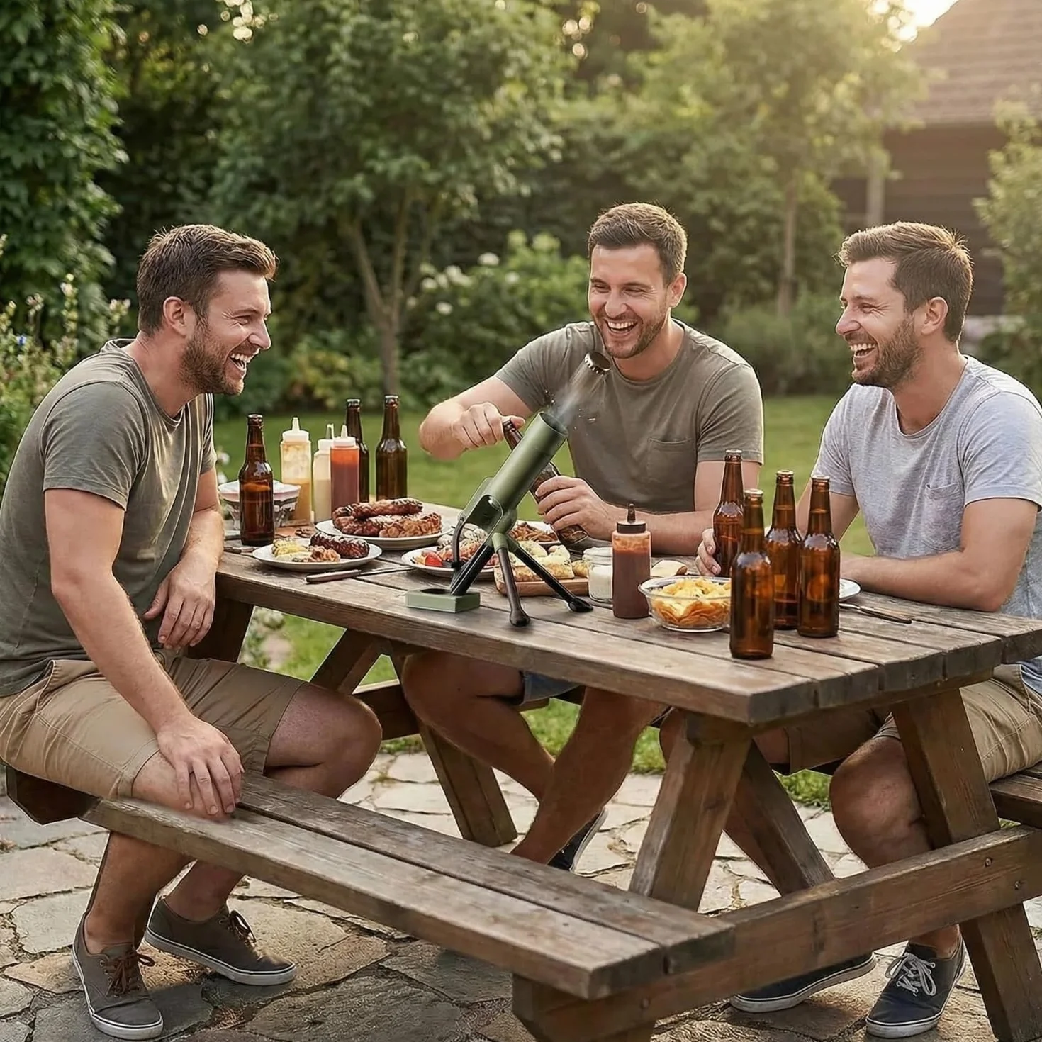Otwieracz do butelek piwa w stylu moździerza, otwieracz do butelek moździerz, automatyczny wyrzut kapsli z mechanizmem dociskowym, Beer Bottle Mortar Bottle Opener zabawny, do domowego baru, imprezy