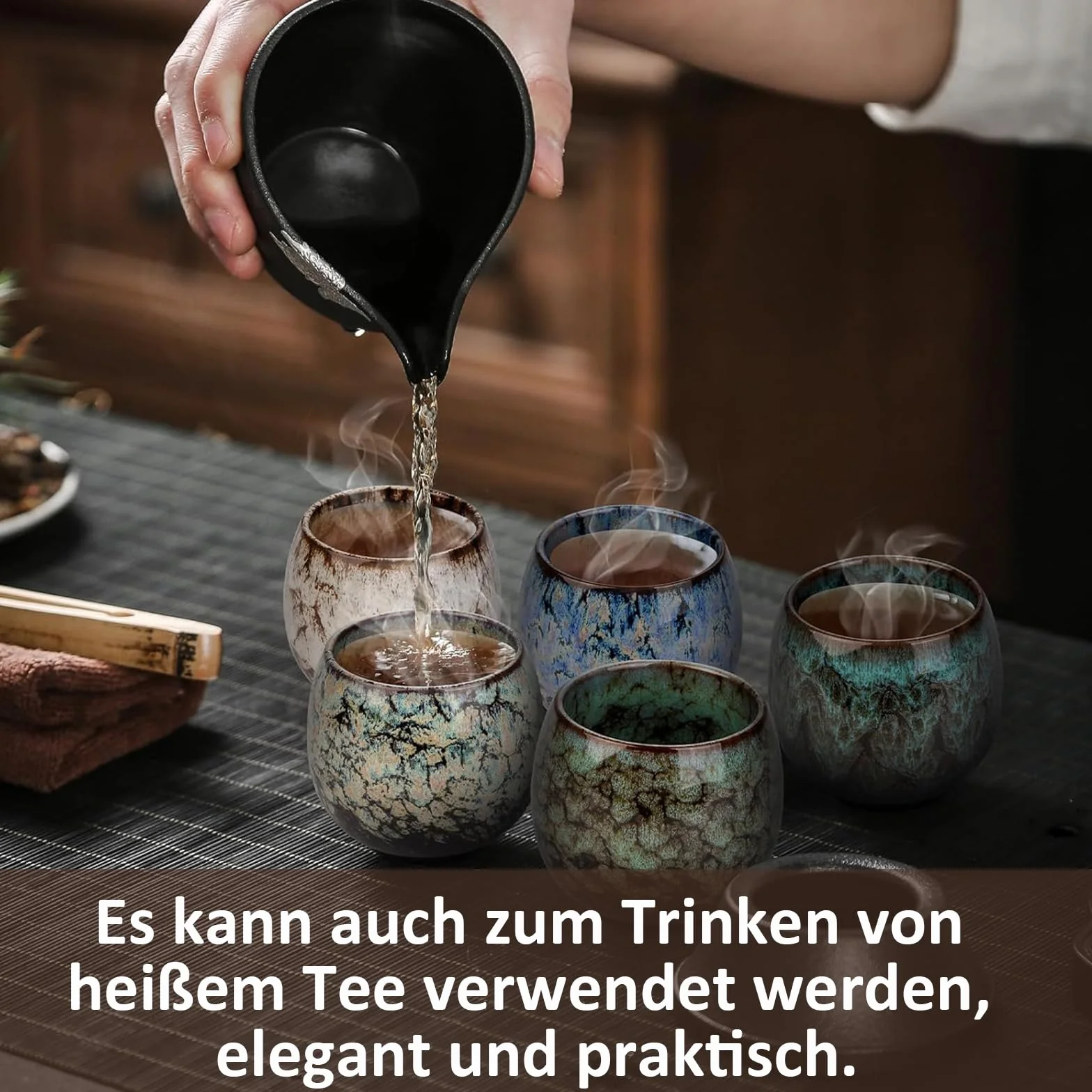 Zestaw filiżanek do espresso ceramiczne 5 x 110 ml grube ścianki