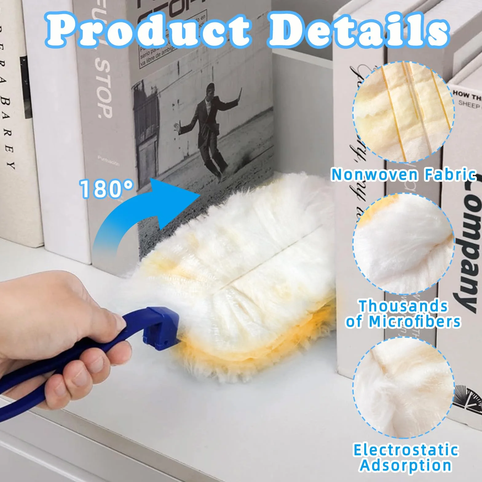 KATIMI Ściereczki do kurzu Swiffer 31 sztuk, Opakowanie uzupełniające z 1 uchwytem, 3 kolory