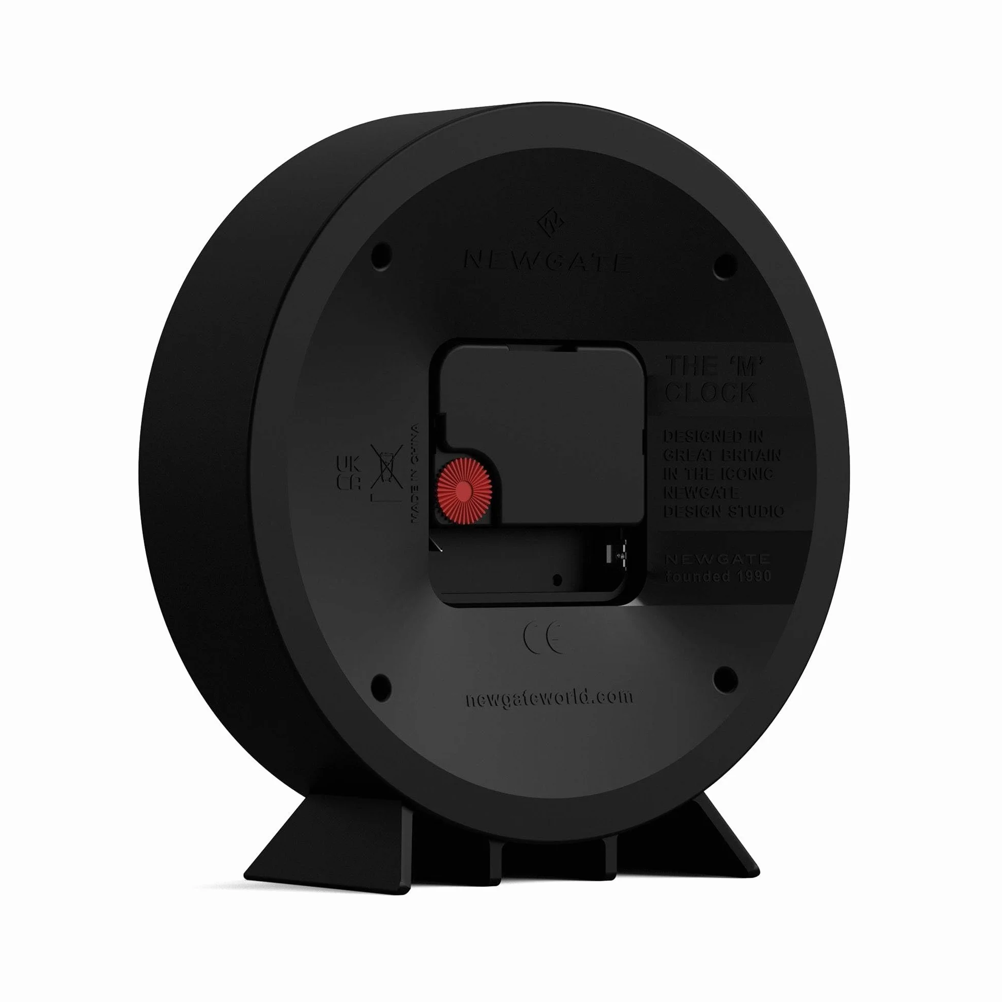 NEWGATE® M cichy zegar kominkowy bez tykania, nowoczesny zegar kominkowy, małe zegary kominkowe, tarcza, czarny