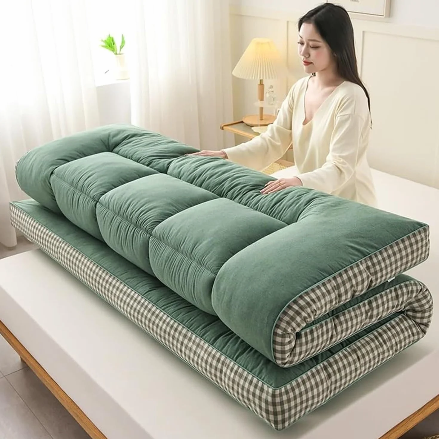 Japoński materac podłogowy futon 180 x 200 cm tradycyjny mata do spania