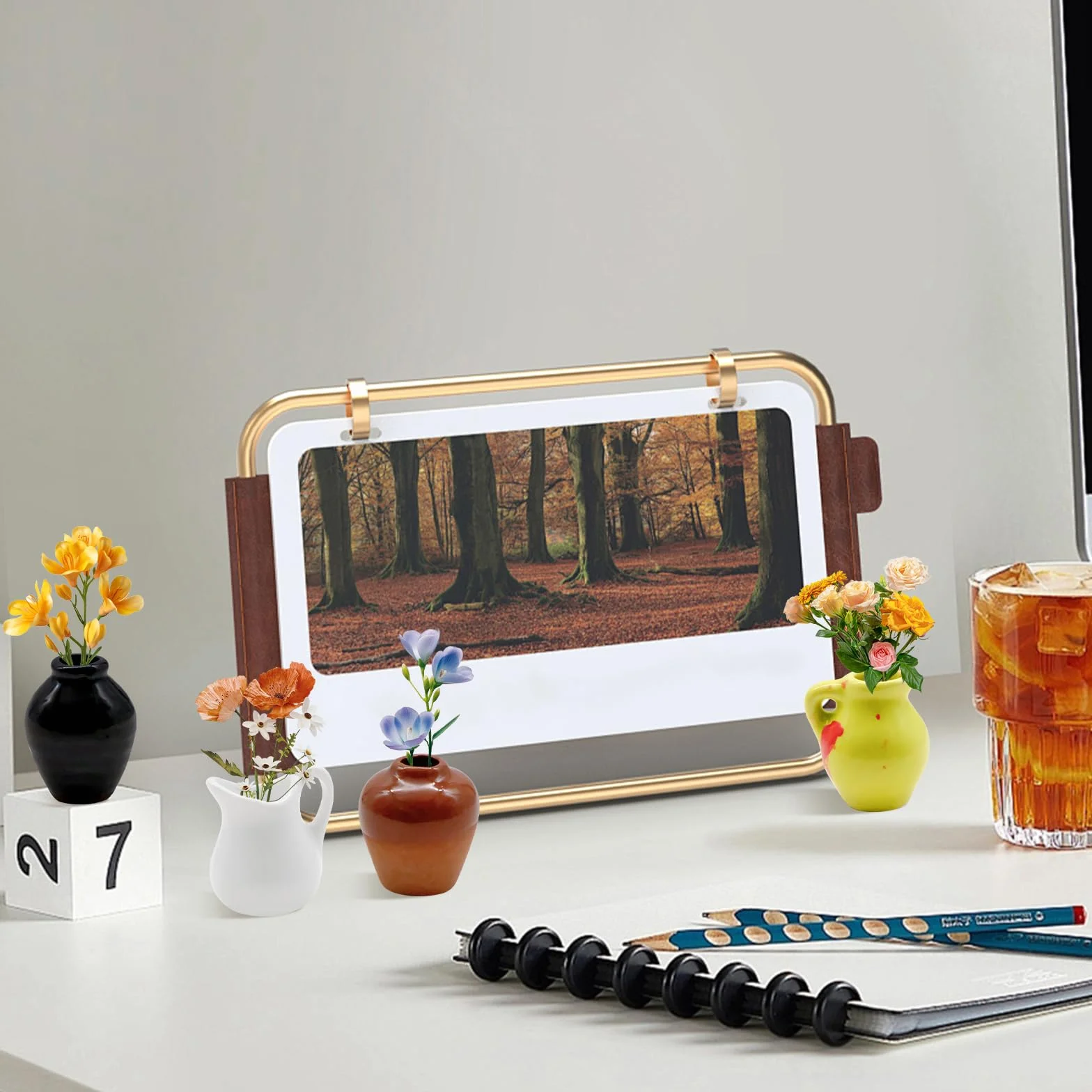 Ceramiczne mini wazony magnetyczne na lodówkę 5 sztuk
