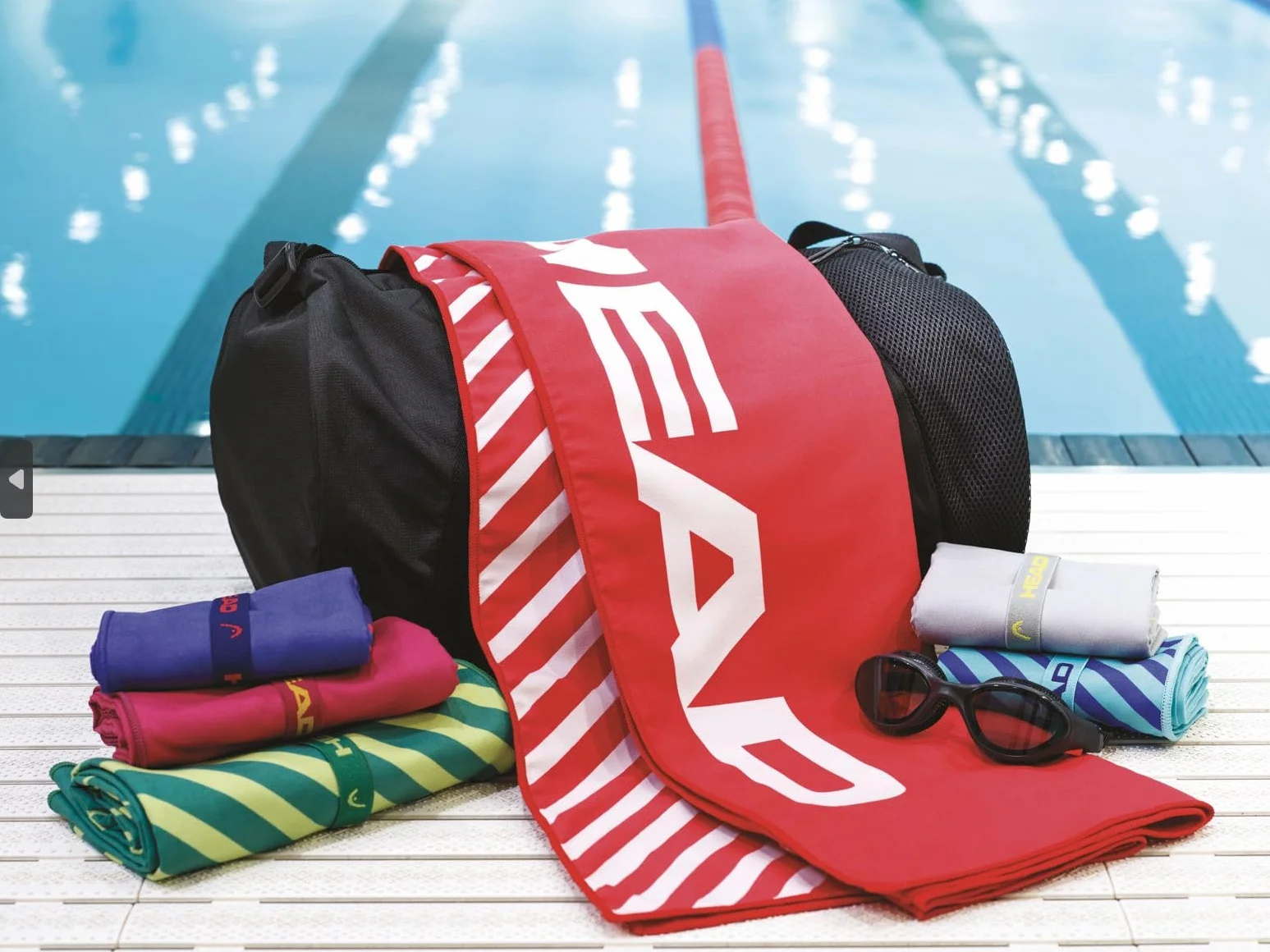 HEAD Active Stripes Ręcznik z Mikrofibry 60 x 110 szybkoschnący elastyczny lekki do siłowni