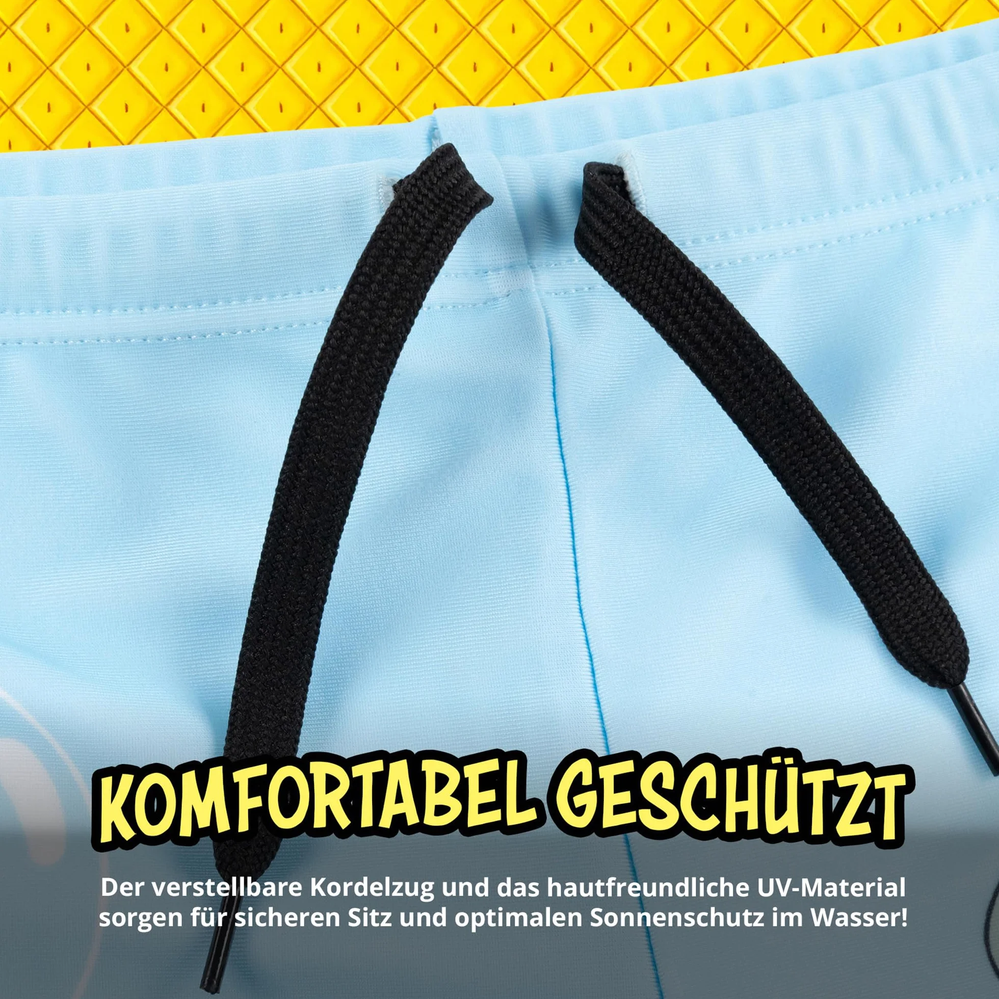 United Labels Spongebob Kanciastoporty kostium kąpielowy dwuczęściowy, ochrona UV 50, dla chłopców, niebieski, moda kąpielowa dla dzieci, z koszulką i kąpielówkami, strój kąpielowy