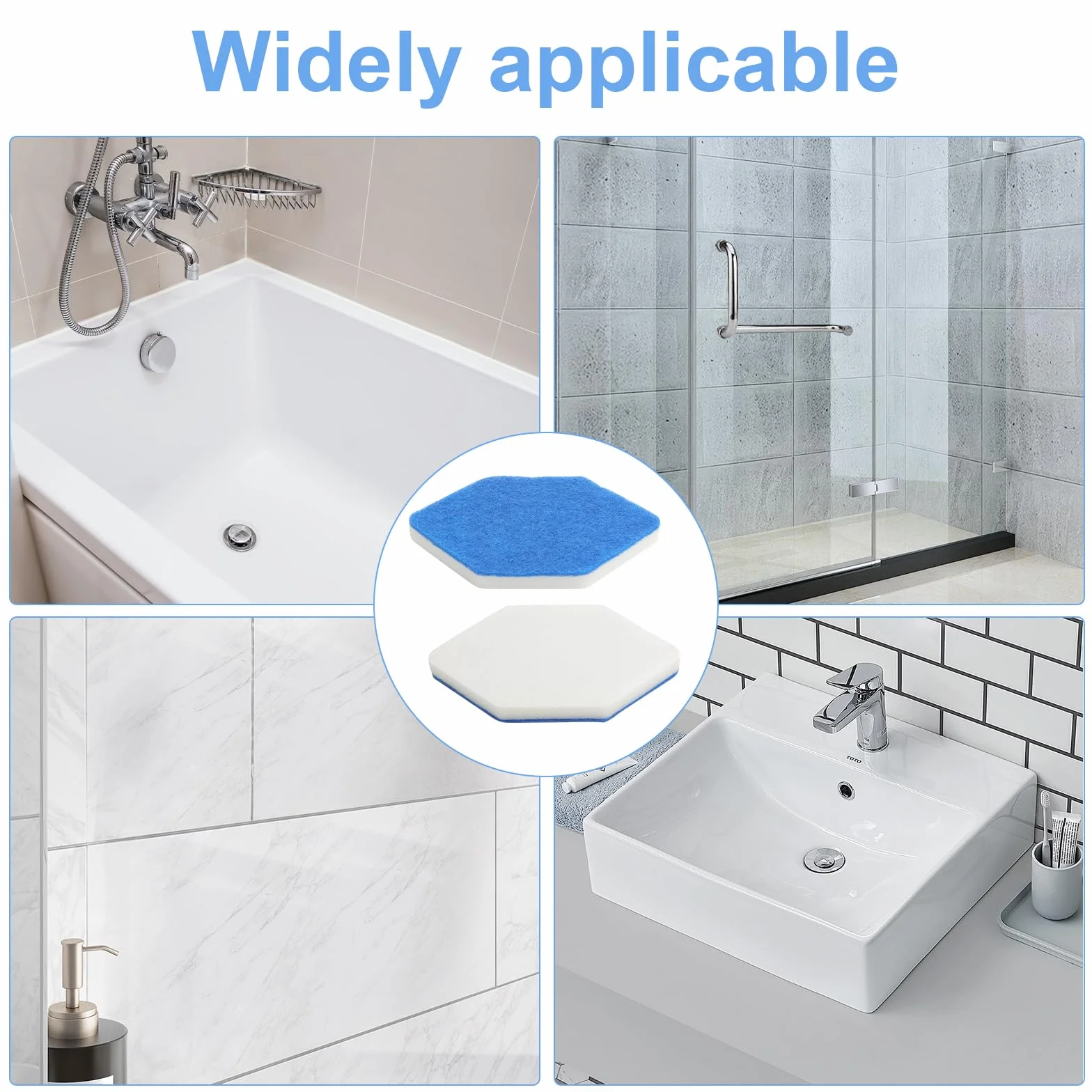 Vileda Bath Magic gąbki zamienne do mopa 6 sztuk dwustronne sześciokątne