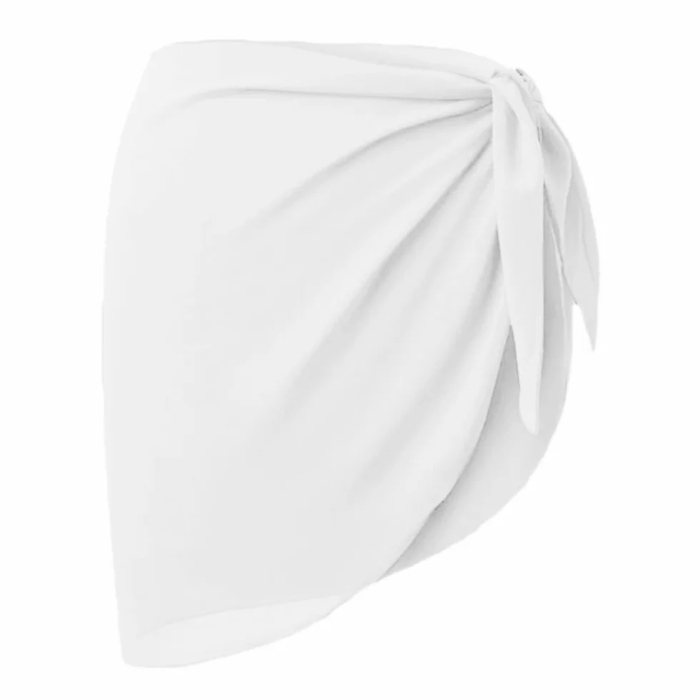 2 damskie nakrycie plażowe, sarong pareo, krótki szyfon, na lato, czarny i biały, 50 x 140 cm, czarny i biały, m