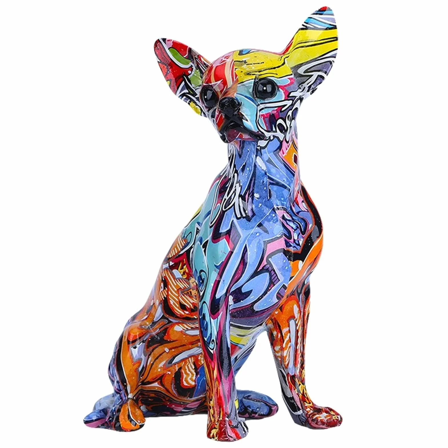 suruim Prosty Kolor Kreatywny Buldog Chihuahua Statua Pies Pokój Dzienny Ozdoby Dom Winiarski Biuro Dekoracje Żywica Rzemiosło