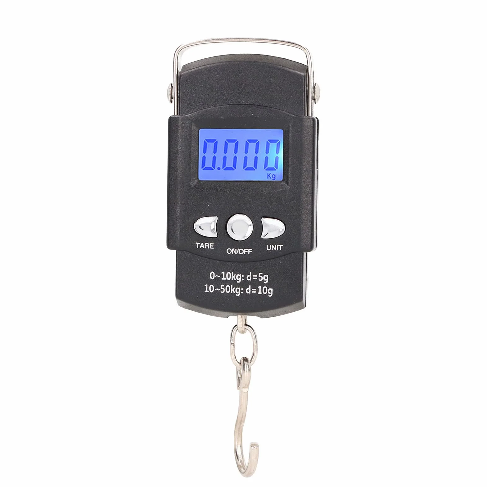 Elektroniczna Waga Hakowa 50kg z LCD, kg/Oz/Lb, Wielofunkcyjna do Bagażu i Zakupów, z 1m Ukrytą Taśmą Mierniczą