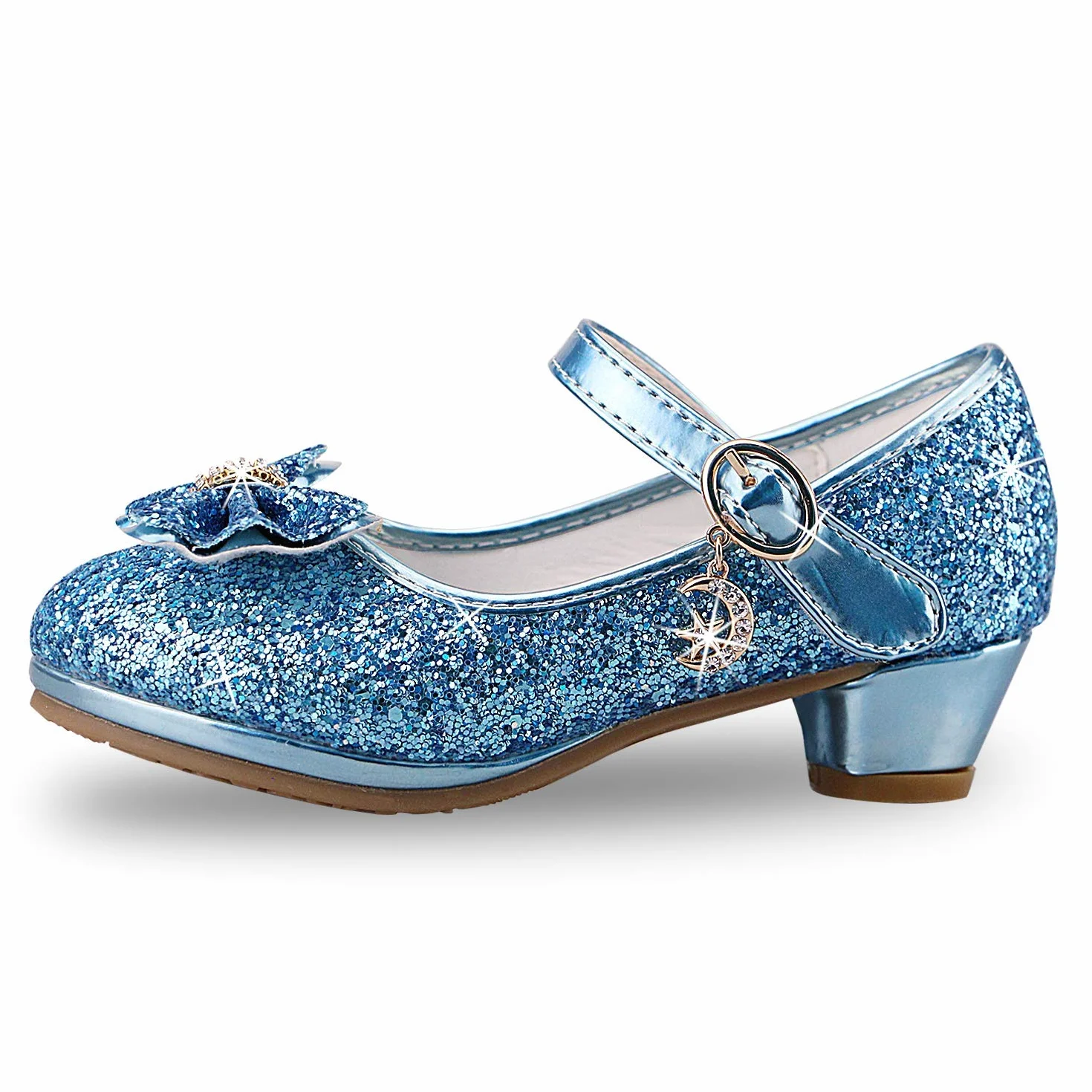Dziewczęce buty z cekinami, buty na wysokim obcasie, dla małej księżniczki, buty na wysokim obcasie, cosplay, imprezę, czółenka, wesele, urodziny, sukienka