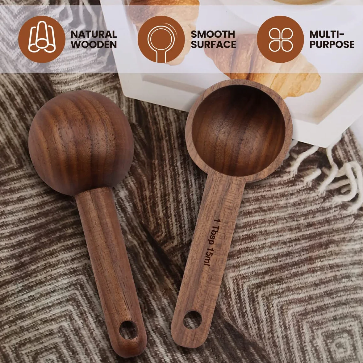Łyżka do kawy z orzecha włoskiego 15 ml, akcesoria kuchenne