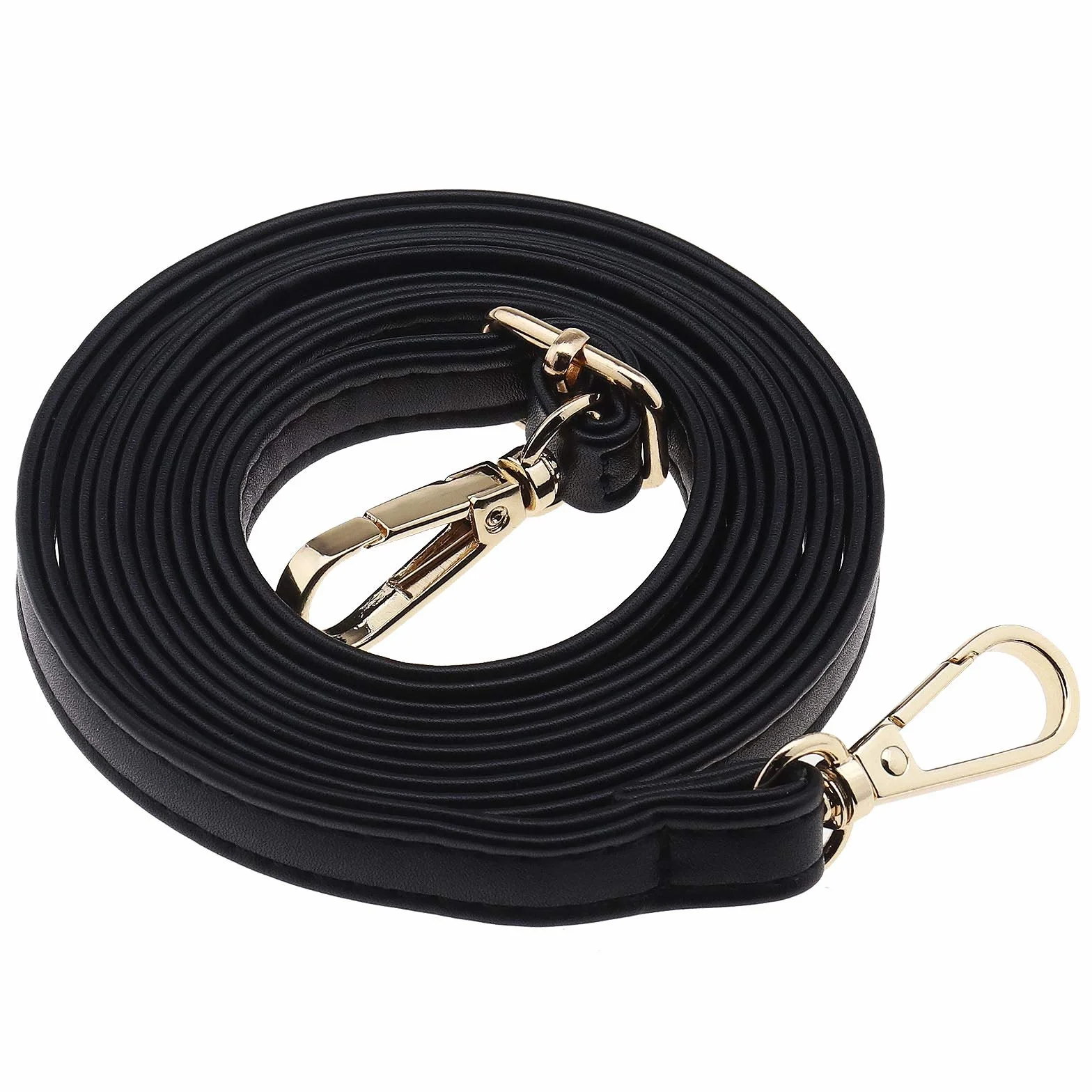 Torebka Pasek PU Szczupła czarna skórzana torba Crossbody Wymiana paska do torebki Torba na ramię Crossbody Regulowana 52-calowa szerokość paska 1,2 cm / 0,4"