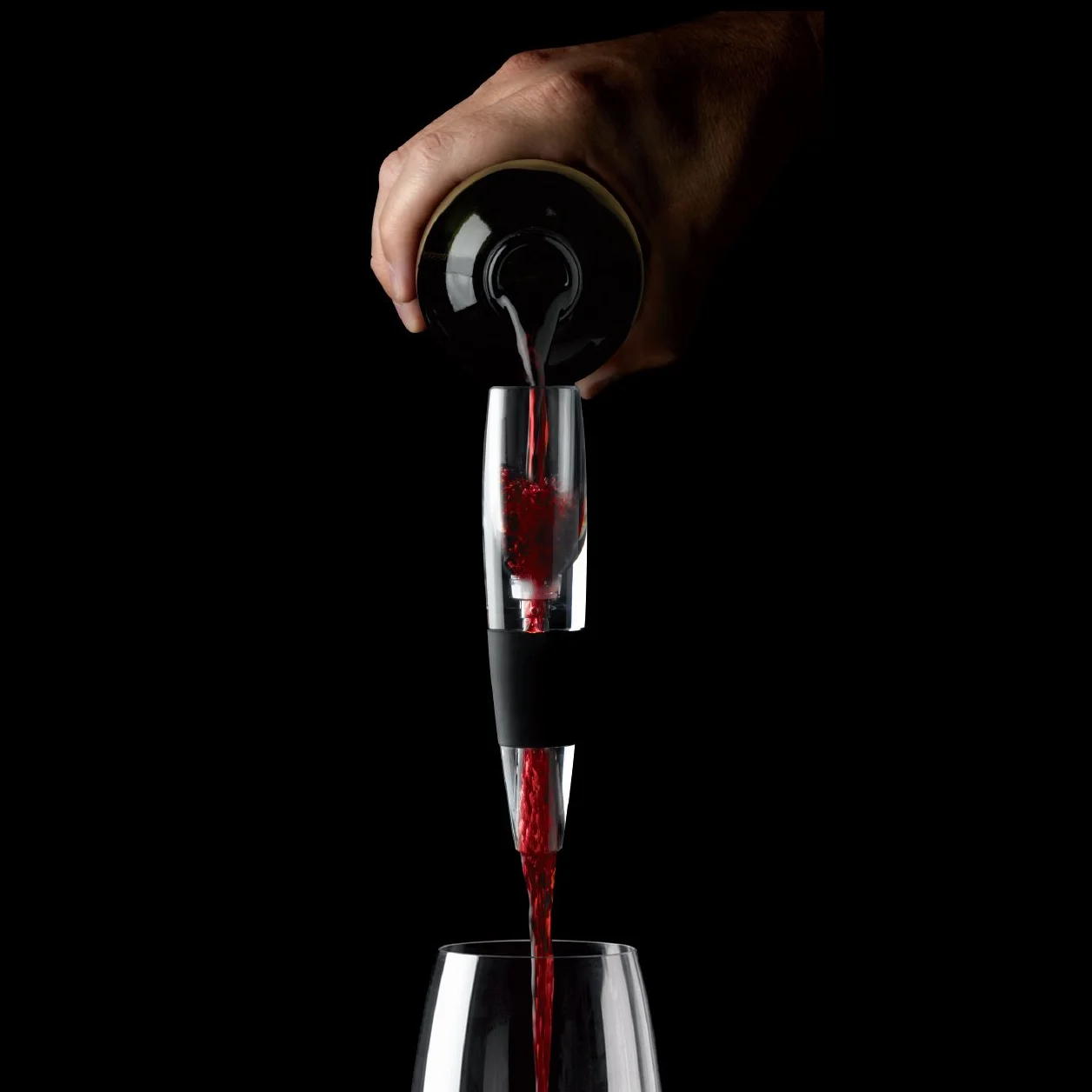Vinalito mini podróżny aerator do wina i karafka z aksamitnym etui podróżnym, przezroczysty