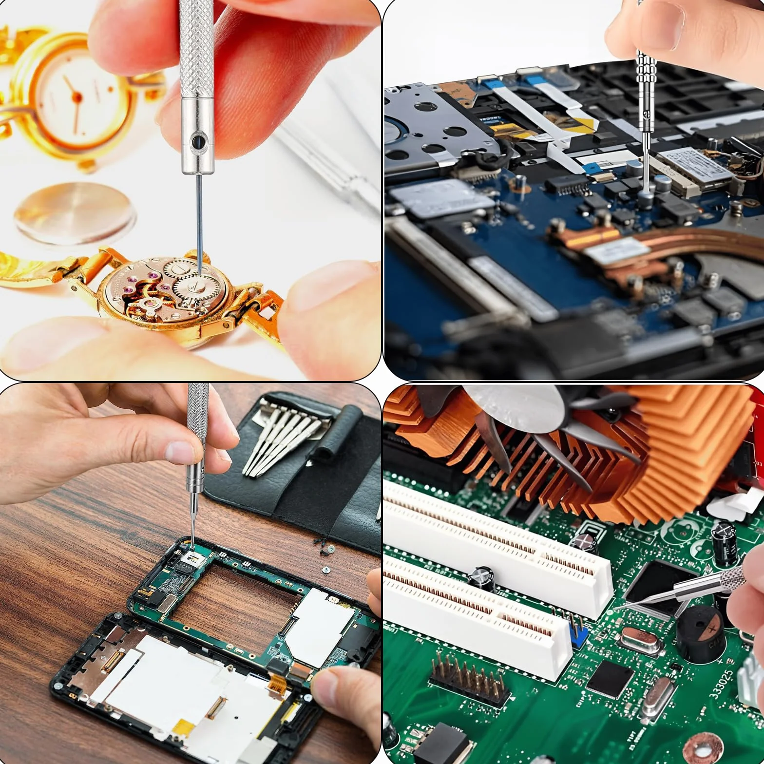 Zestaw 10 wkrętaków zegarmistrzowskich z demagnetyzatorem, 0,6 mm - 2,0 mm, precyzyjne narzędzie zegarmistrzowskie, do naprawy zegarków, śrubokrętów do zegarków, wkrętaków do okularów
