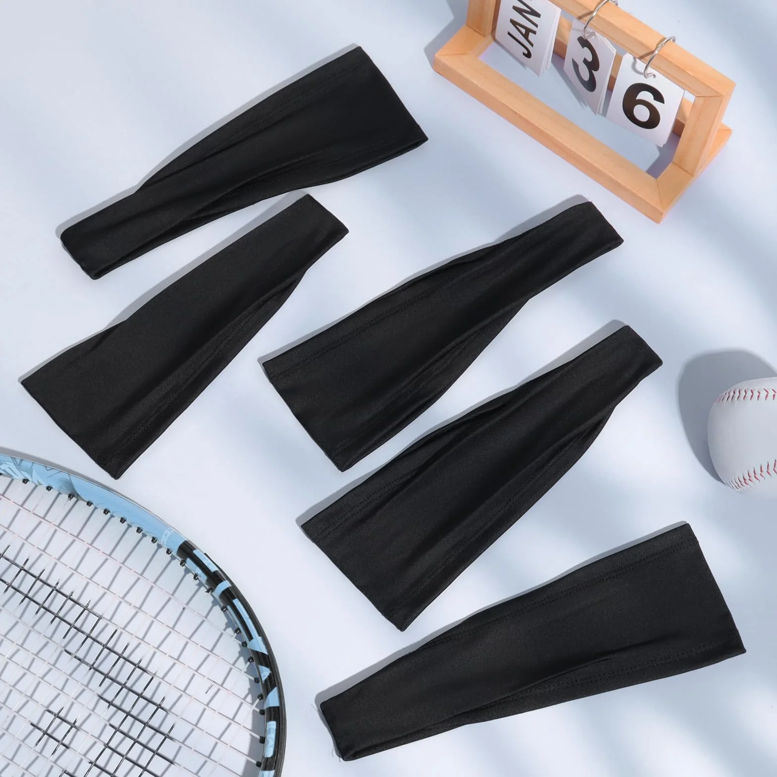 Sportowa opaska na czoło dla mężczyzn i kobiet [5 szt.] – opaska przeciwpotowa na czoło, letnia opaska na włosy, dla mężczyzn i chłopców, antypoślizgowa, elastyczna opaska na głowę do jazdy na