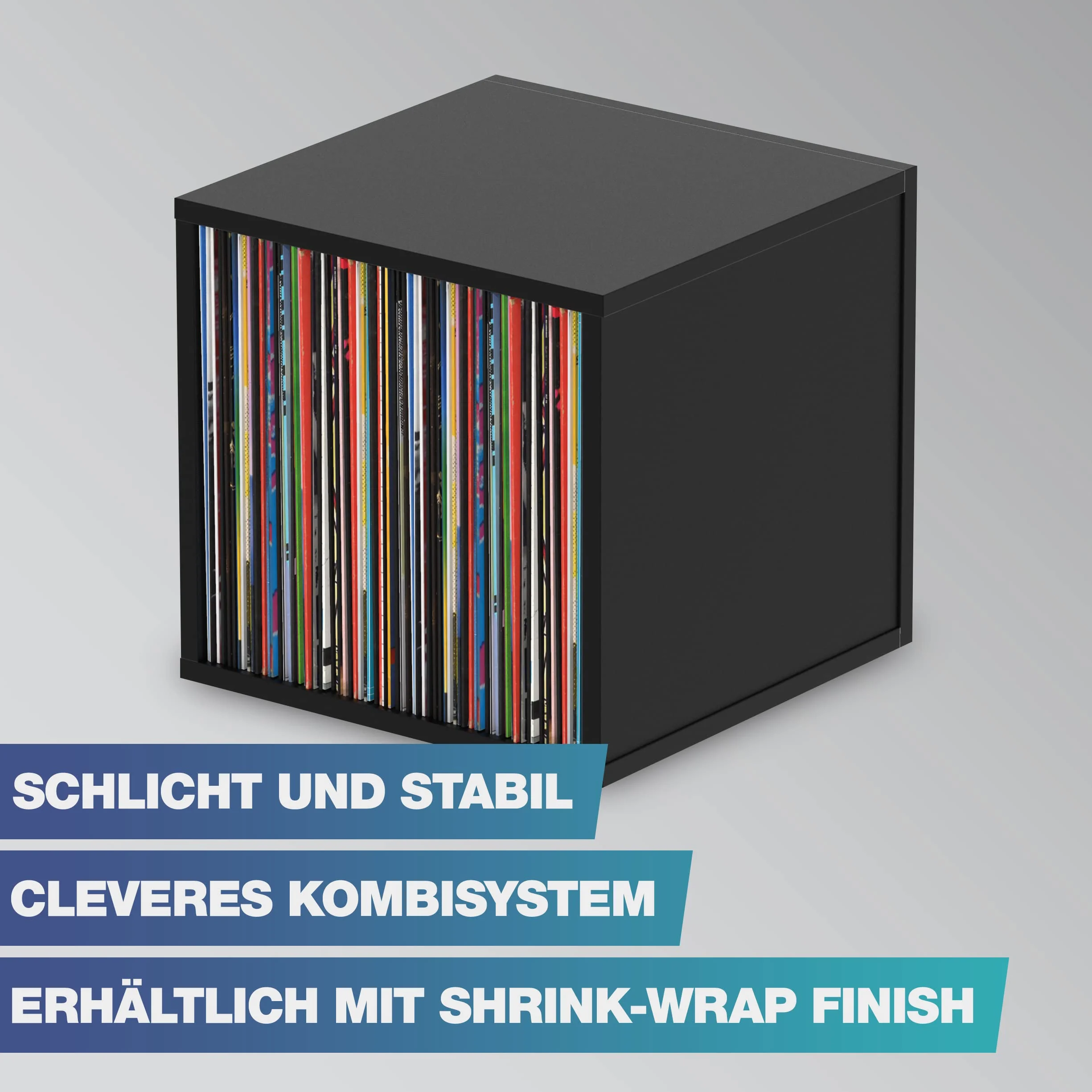 Glorious Record Box 110 Black Przechowywanie płyt winylowych