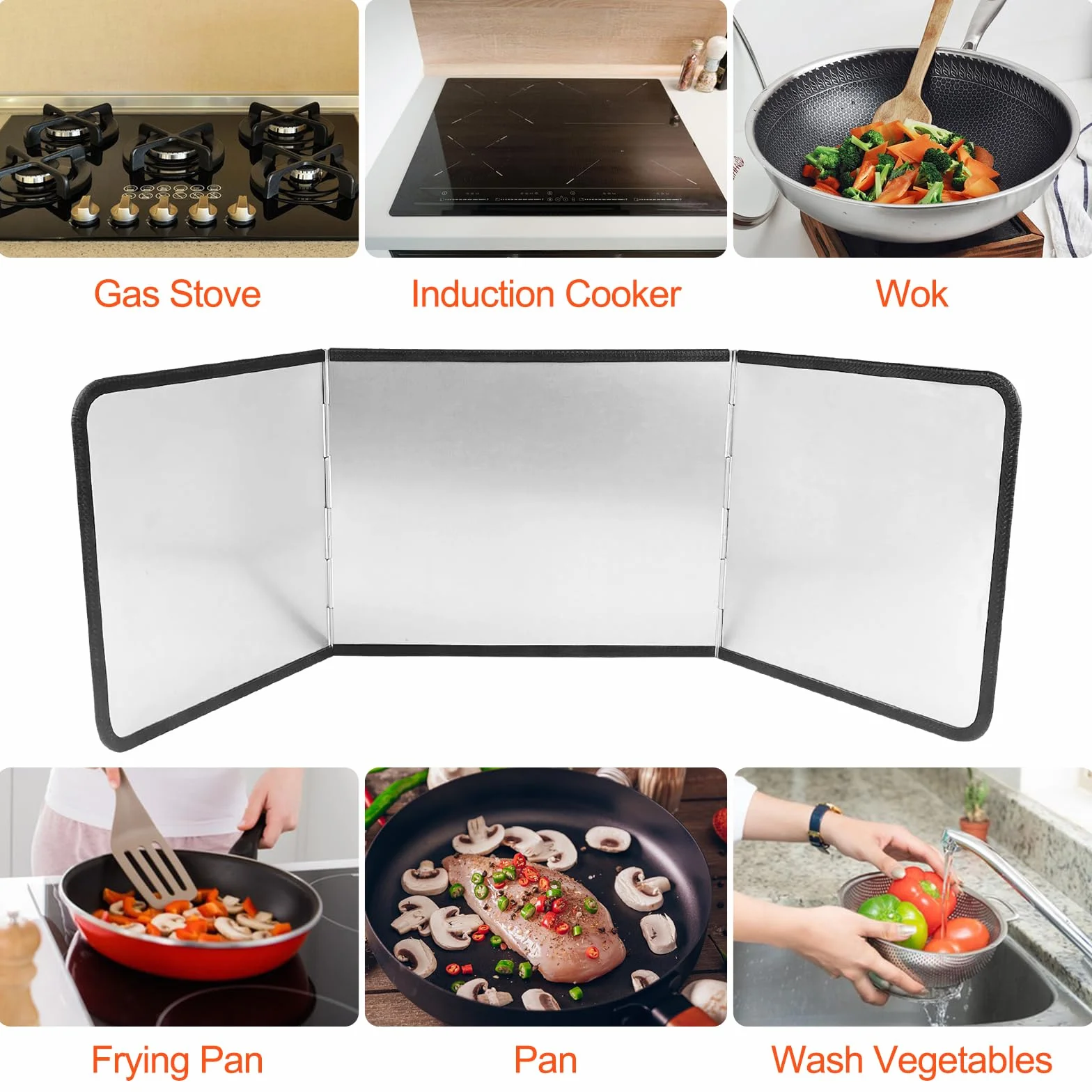 Fousenuk Osłona przeciwbryzgowa do gotowania (Size : Small)
