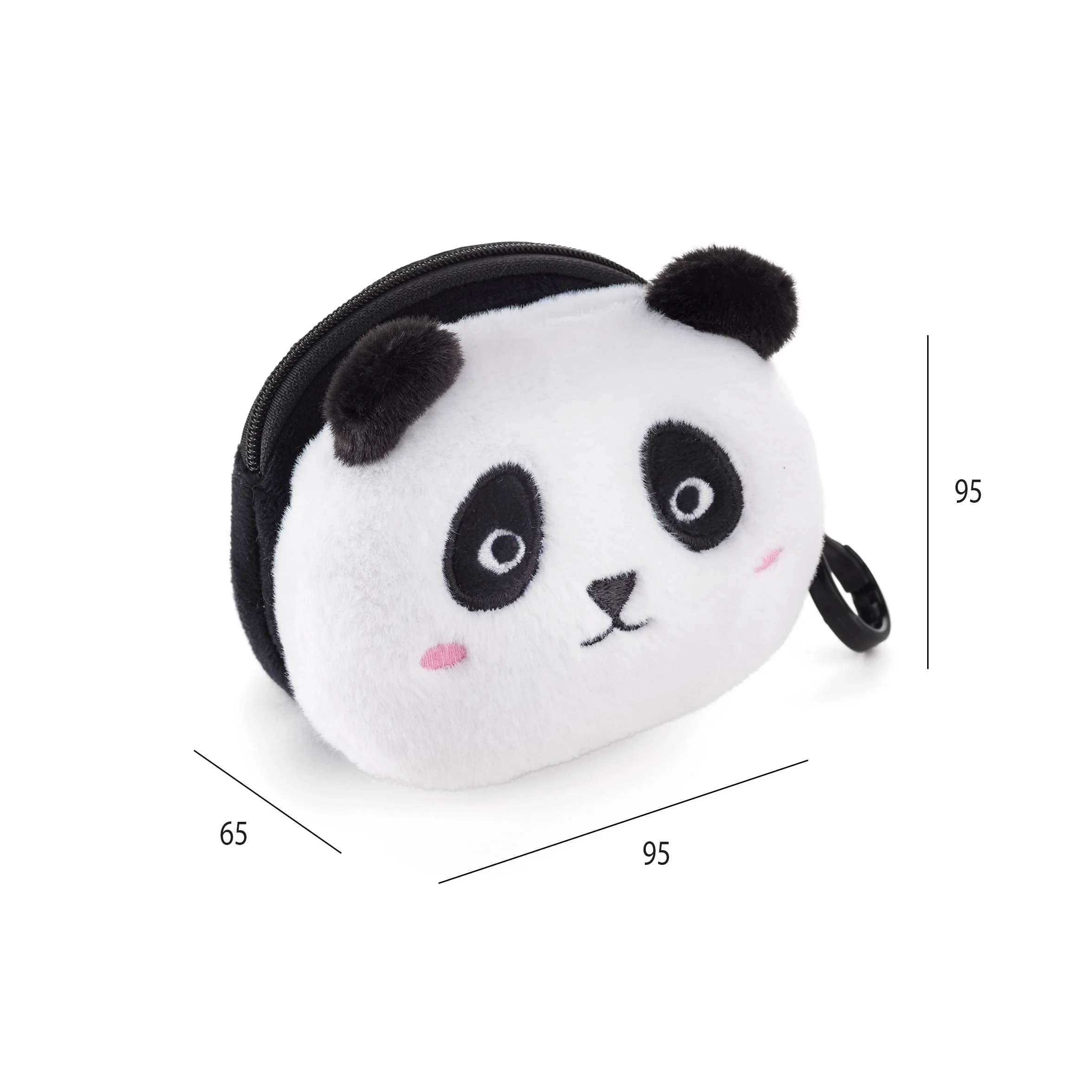 Back2Fun - Pluszowa portmonetka, wymiary 95 x 95 x 60 mm, czarny, biały, 95 x 95 x 60 mm, Panda