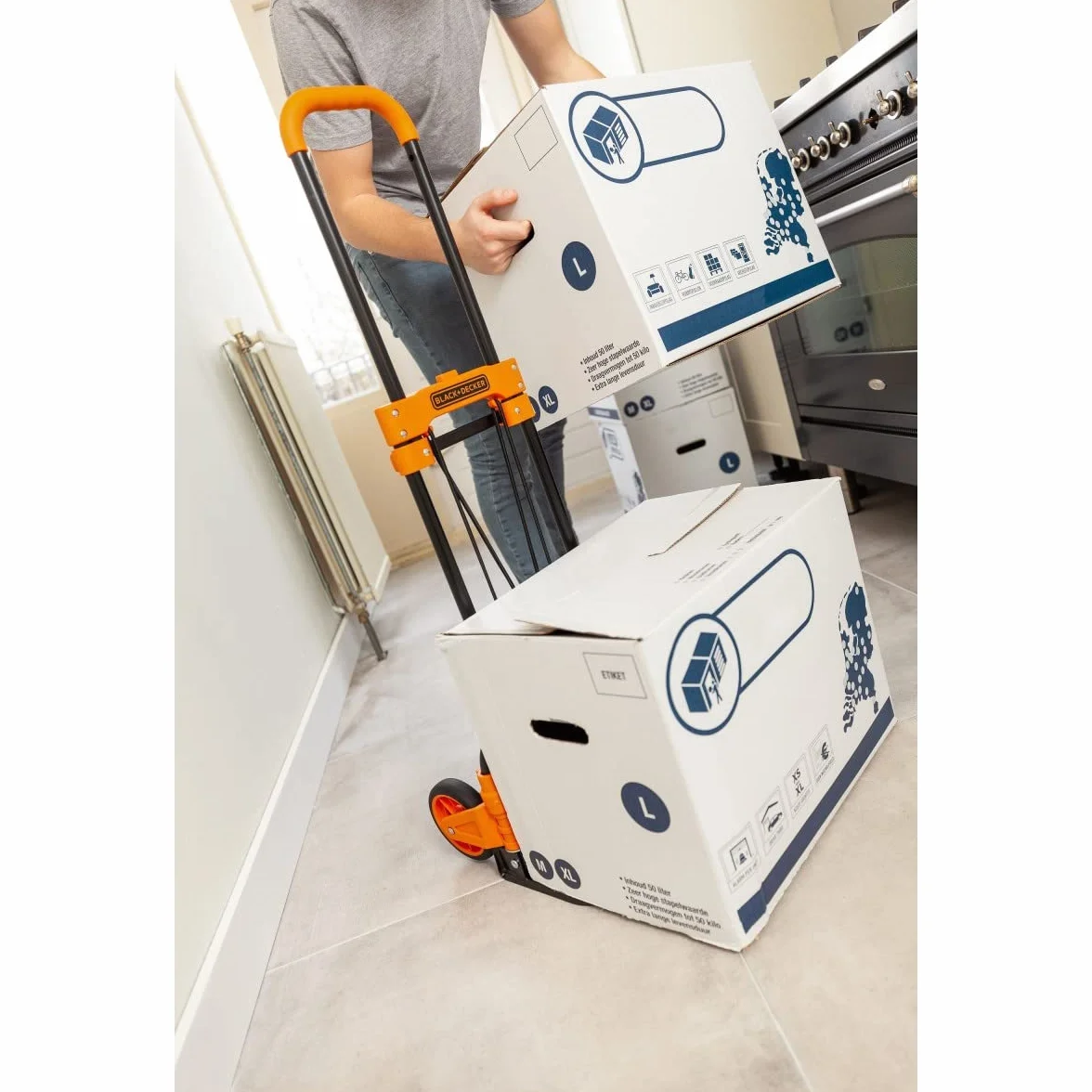 BLACK+DECKER Składany wózek transportowy BXWT-H200 – składany wózek transportowy – wózek do koszenia – lekki – obciążenie użytkowe 65 kg