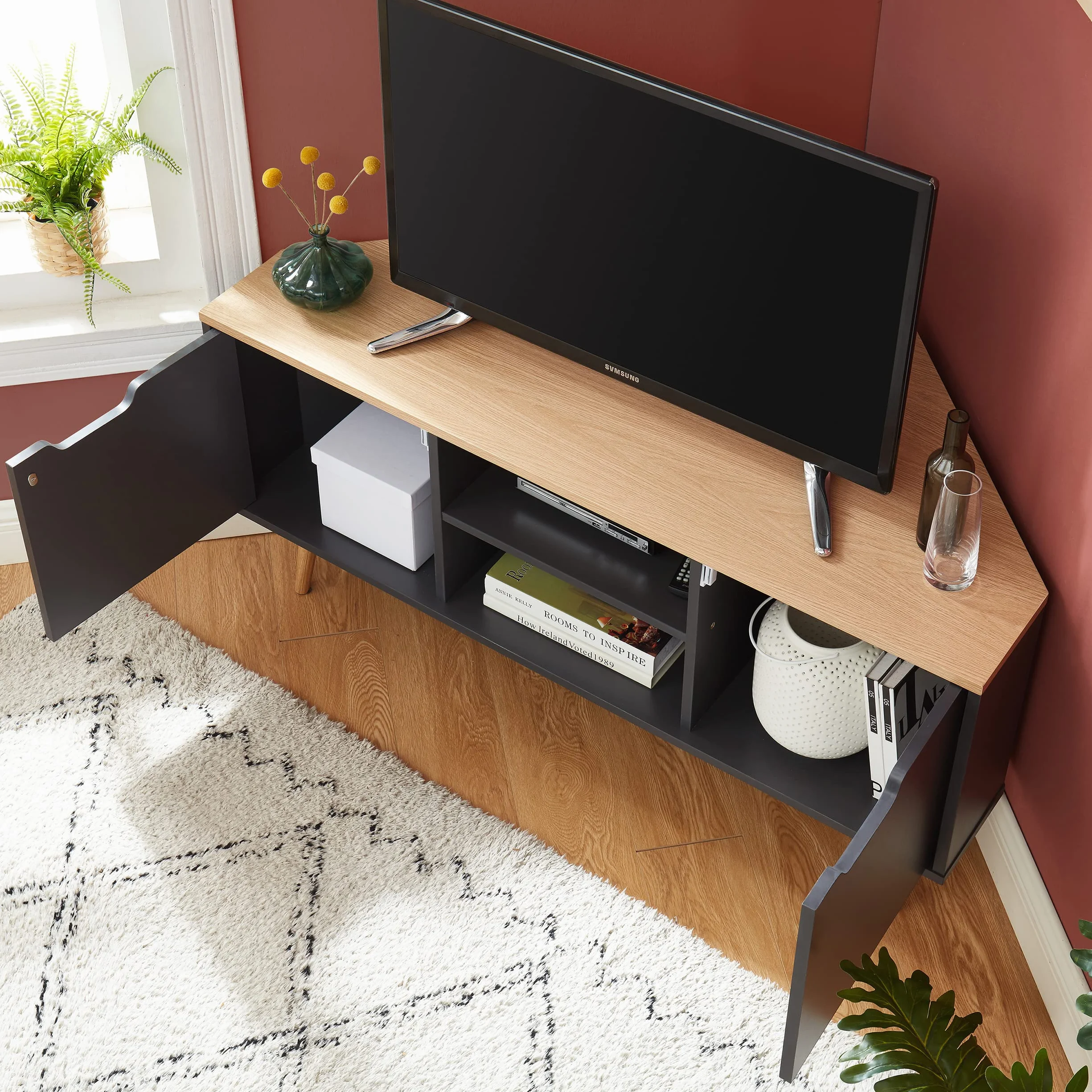 BAÏTA Szafka TV dąb antracyt 115 cm
