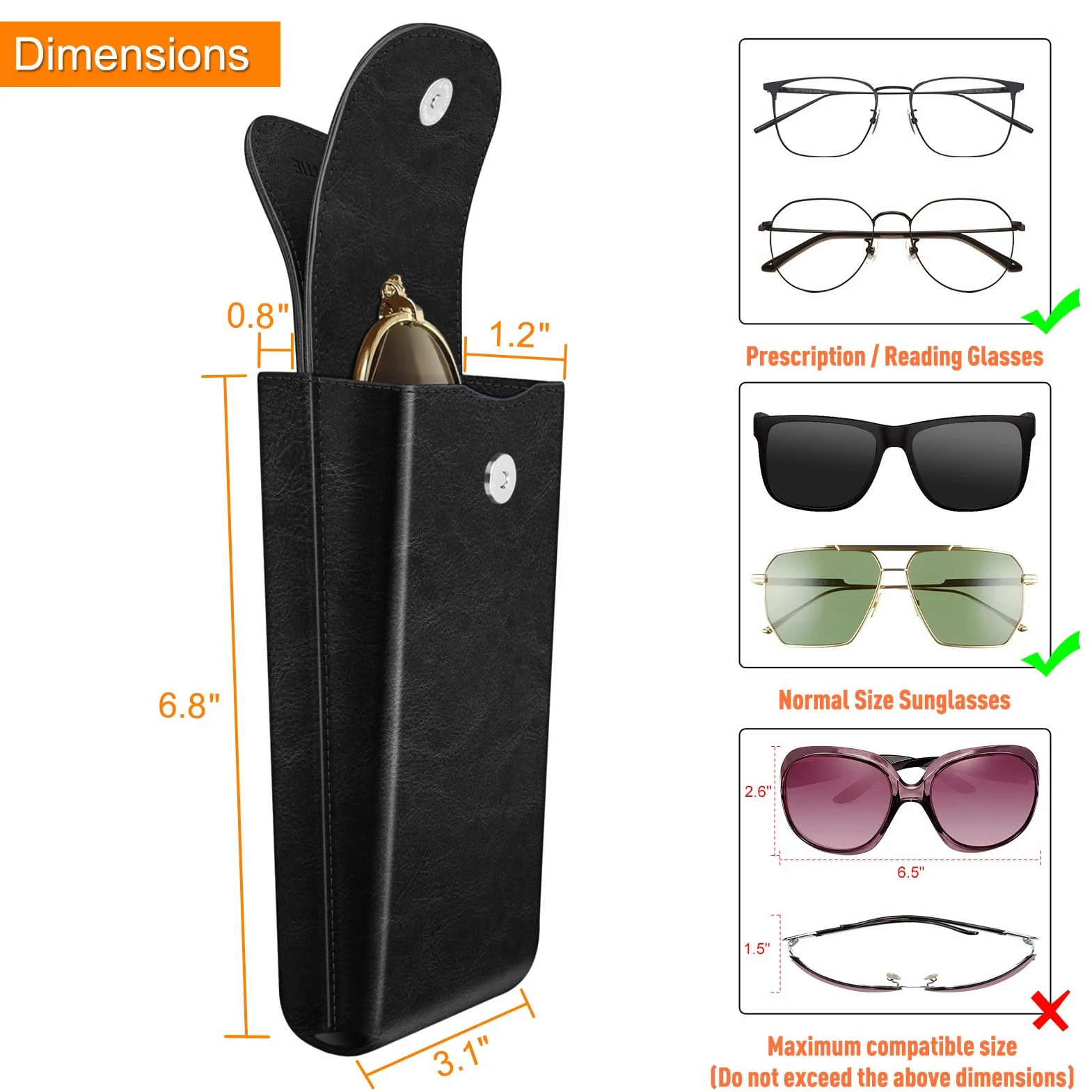 FINTIE Etui na okulary Unisex-dorosły Double Glasses Case