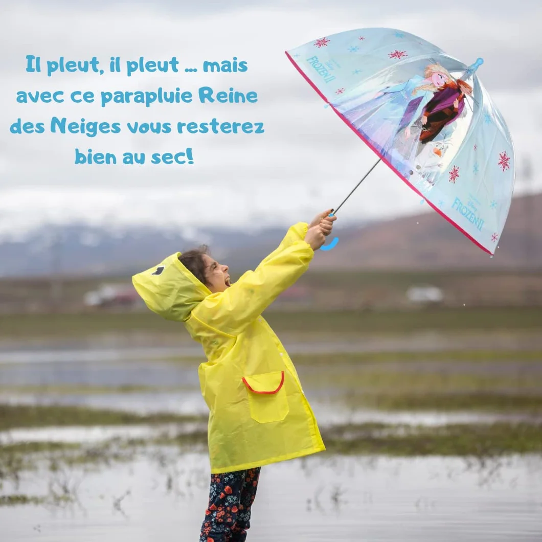 mybagstory - Parasol dla dzieci - Królowa Śniegu - Niebieski - Przedszkole - Wakacje - Parasol dla dziewczynki - 73 cm - Pomysł na prezent - Lekki - Kompaktowy - Otwieranie ręczne - Odporny - Odporny