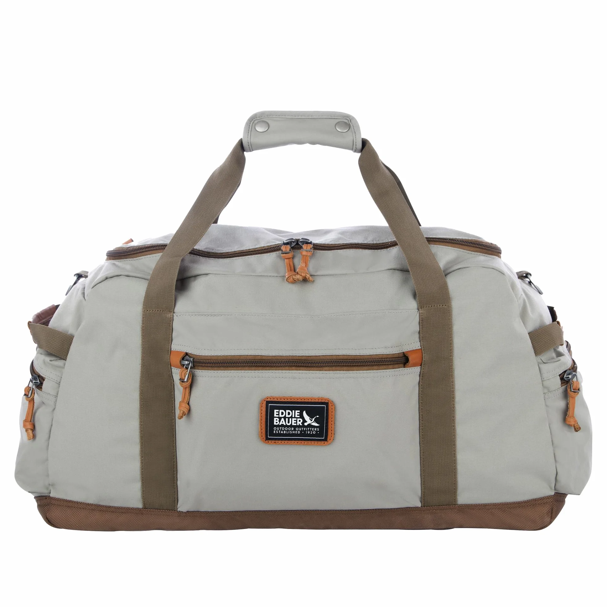 Eddie Bauer Bygone Duffel Weekend Travel | Lightweight | Rugged Polyester/Nylon | U-Shaped Main Compartment, Heather Grey, 45L