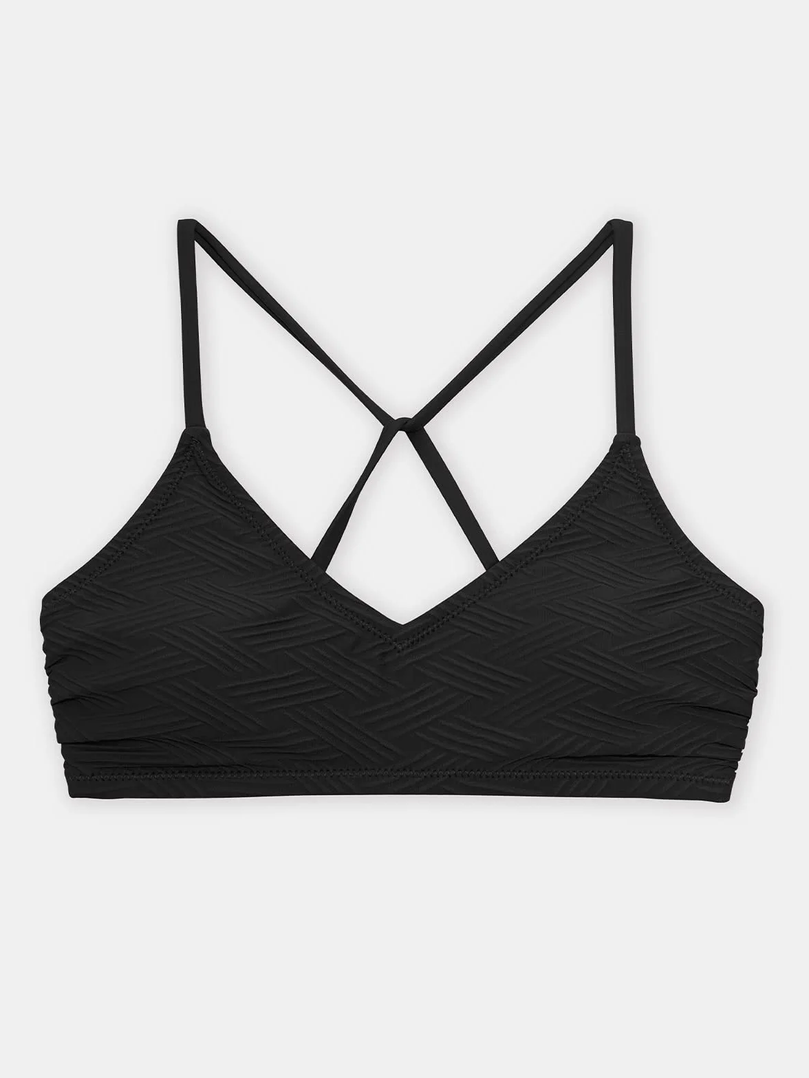 CUPSHE Góra bikini dla kobiet strój kąpielowy krzyżowe samoprzylepne ramiączka spaghetti dekolt w serek