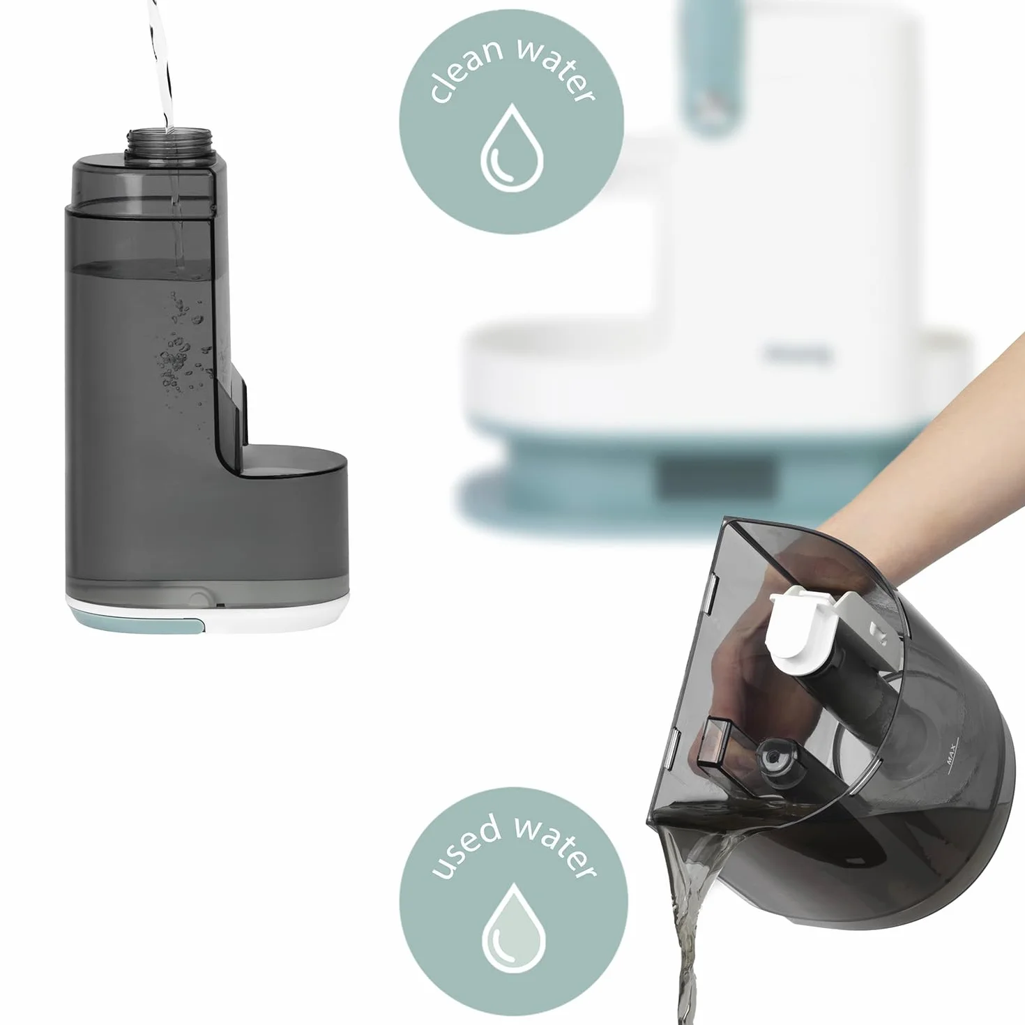 H.Koenig TWT99 1700 W Odkurzacz parowy do czyszczenia sofy z podwójnym zbiornikiem 1600 ml i 1250 ml