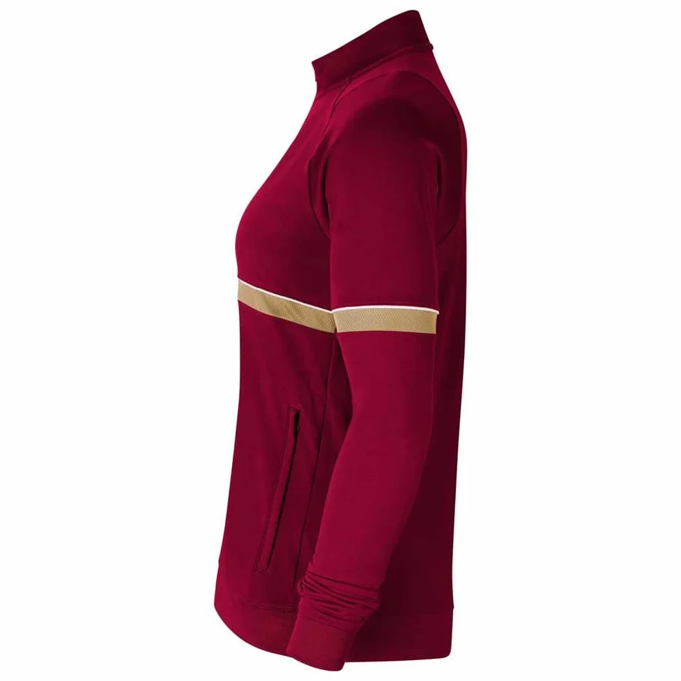 Nike Academy 21 Knit Track Jacket - Giacca sportiva da donna, Donna, Giacca da tuta, CV2677-677, Rosso/bianco/oro jersey/bianco, XL