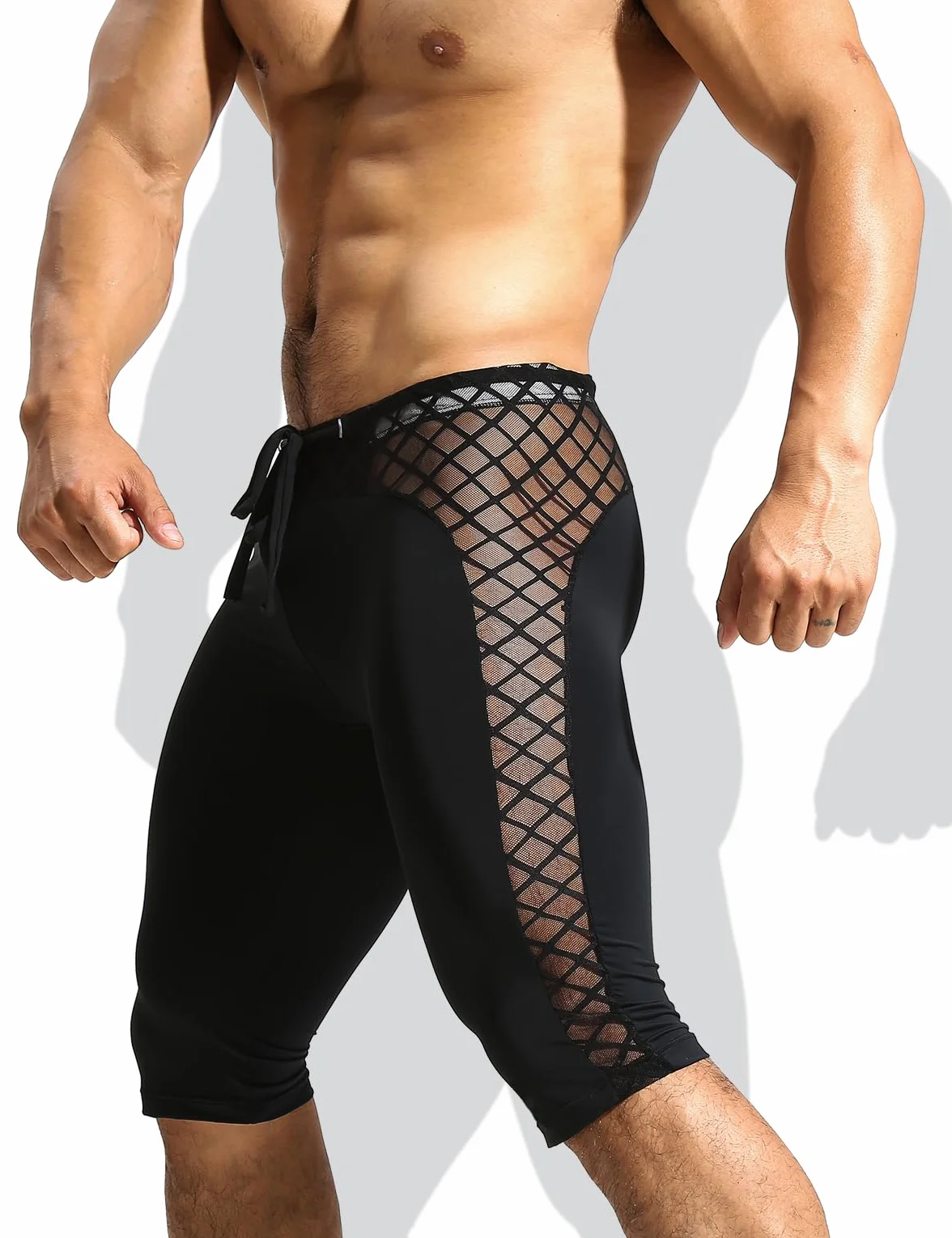 Casey Kevin Męskie Spodenki Kompresyjne, Legginsy do Biegania Męskie Oddychające Seksowne Szybkoschnące Spodenki Męskie na Siłownię i Piłkę Nożną