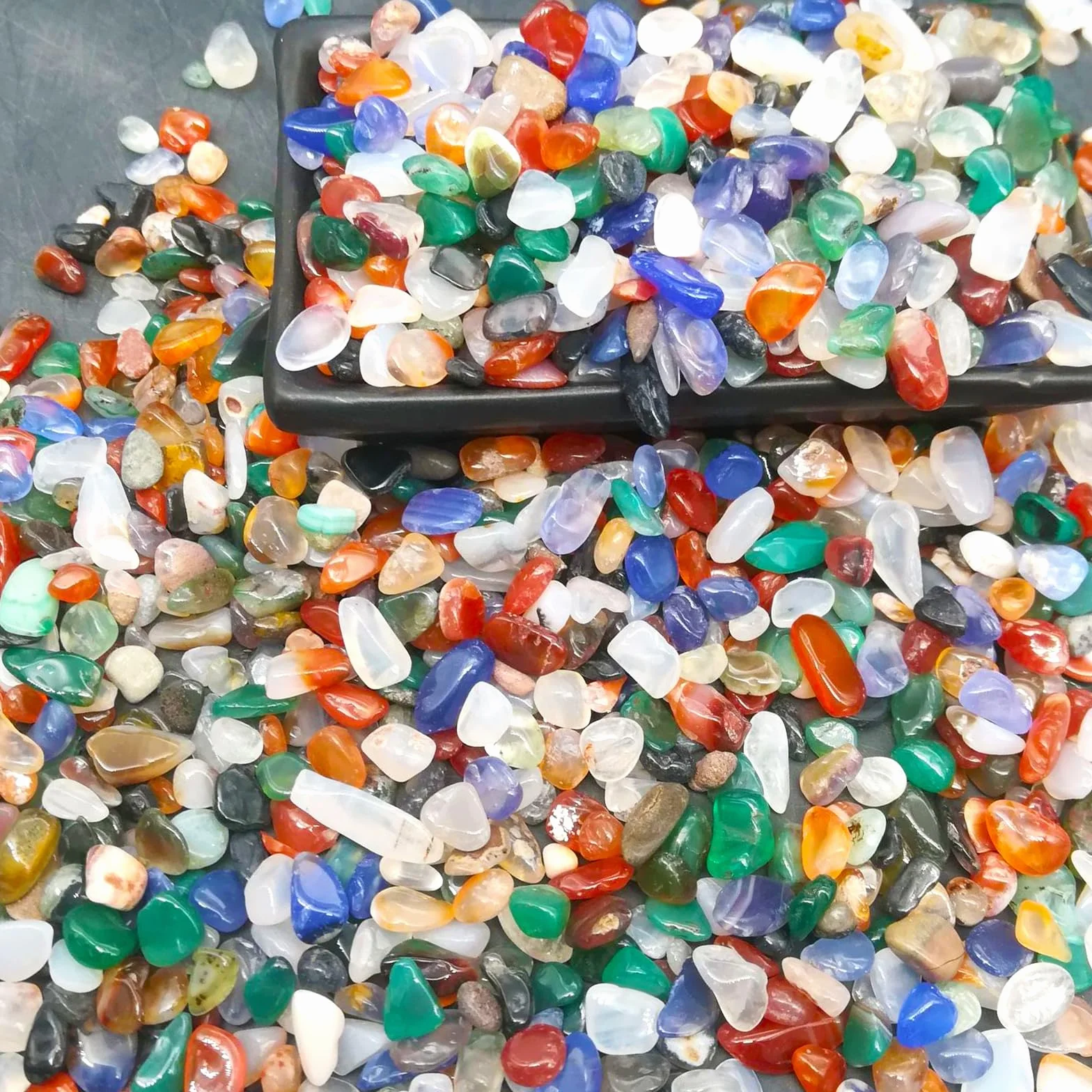Naturalne kamienie agat 300 g 9-12 mm polerowane kryształ do medytacji Reiki